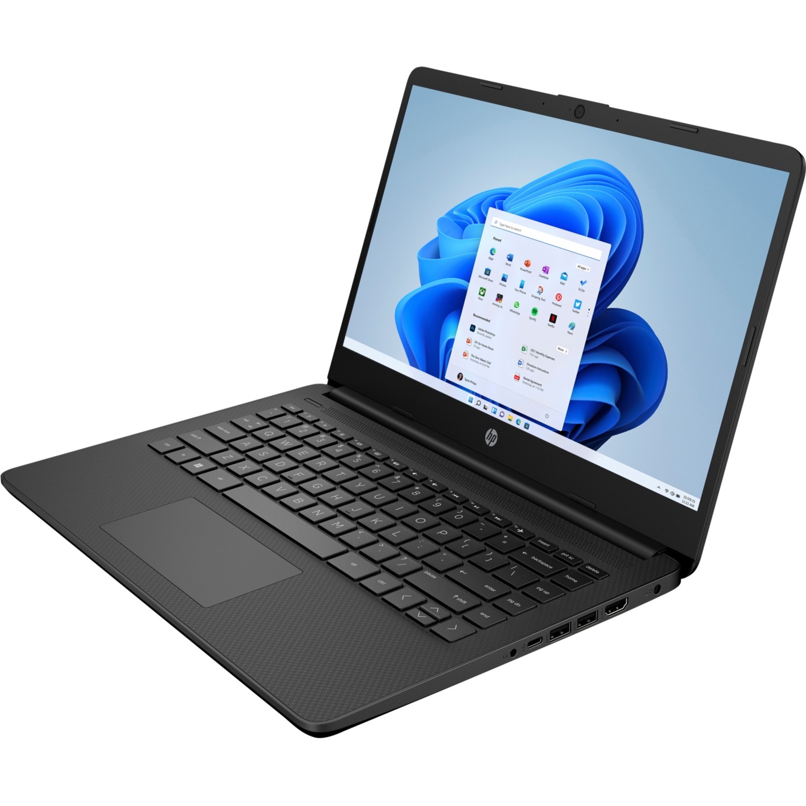HP 14-dq0512la 14" Notebook - HD - Intel Celeron N4120 - 4 GB - 128 GB SSD - Jet Black - Intel Chip - 1366 x 768 - Windows 11 Home - Intel UHD Graphics 600 - BrightView - Front Camera/Webcam - IEEE 802.11ac Wireless LAN Standard