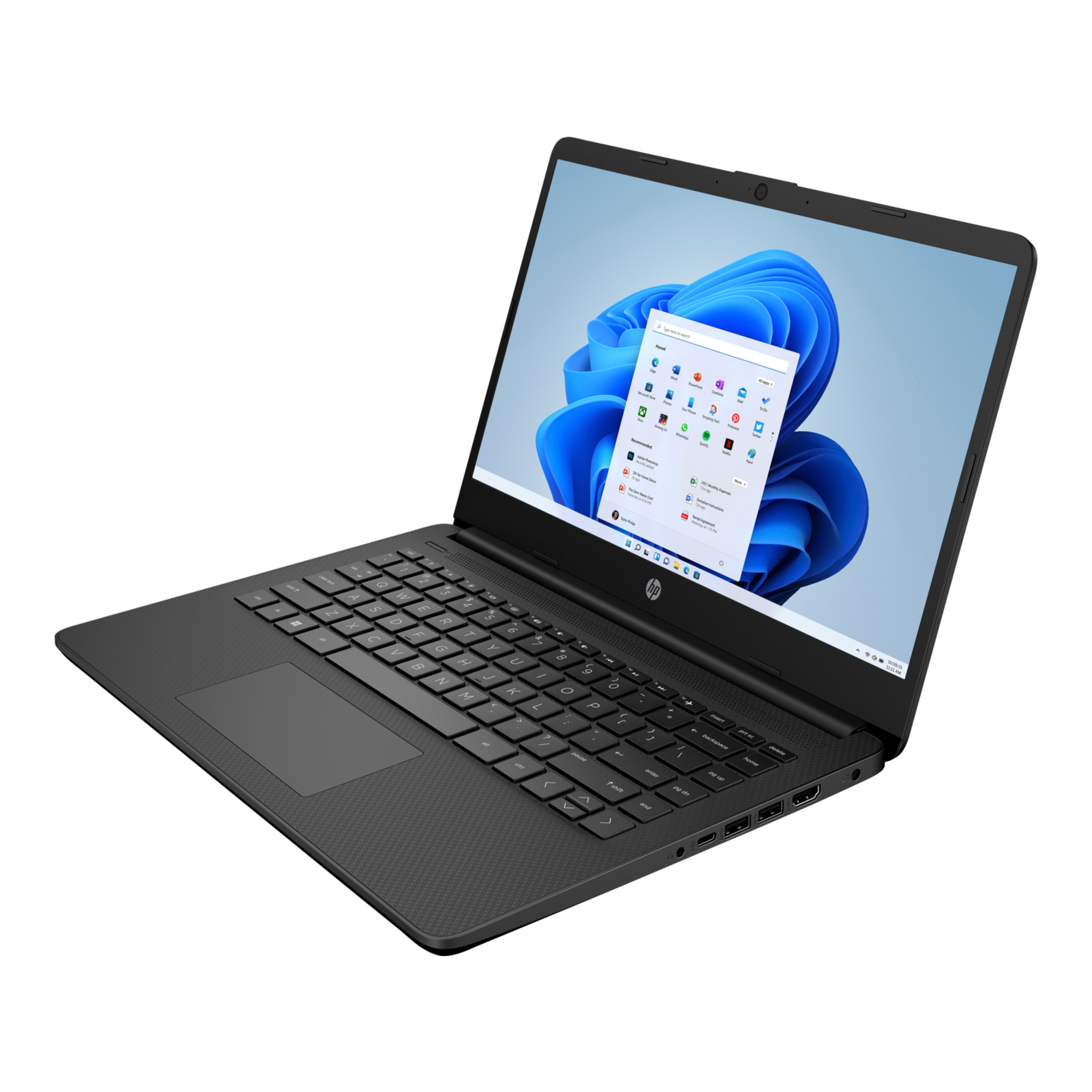 HP 14-dq0512la 14" Notebook - HD - Intel Celeron N4120 - 4 GB - 128 GB SSD - Jet Black - Intel Chip - 1366 x 768 - Windows 11 Home - Intel UHD Graphics 600 - BrightView - Front Camera/Webcam - IEEE 802.11ac Wireless LAN Standard