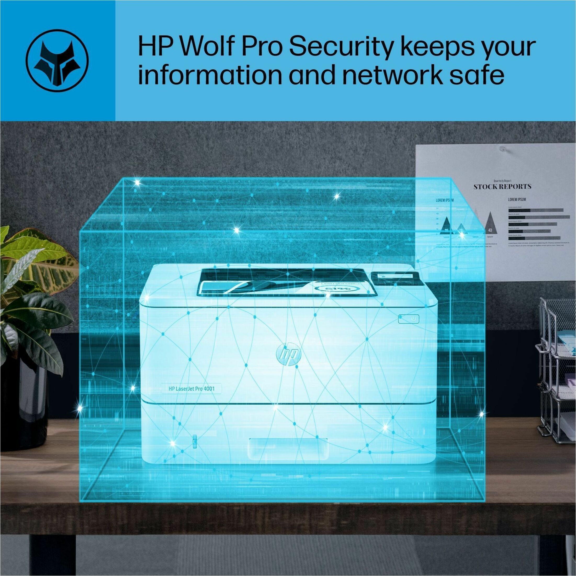 HP LaserJet Pro 4001n Printer - 63 ppm Mono - 4800 x 600 dpi Print - Manual Duplex Print - 350 Sheets Input - Ethernet - HP Smart App, Apple AirPrint, Mopria - 80000 Pages Duty Cycle - Plain Paper Print - Gigabit Ethernet - USB — alternate image4