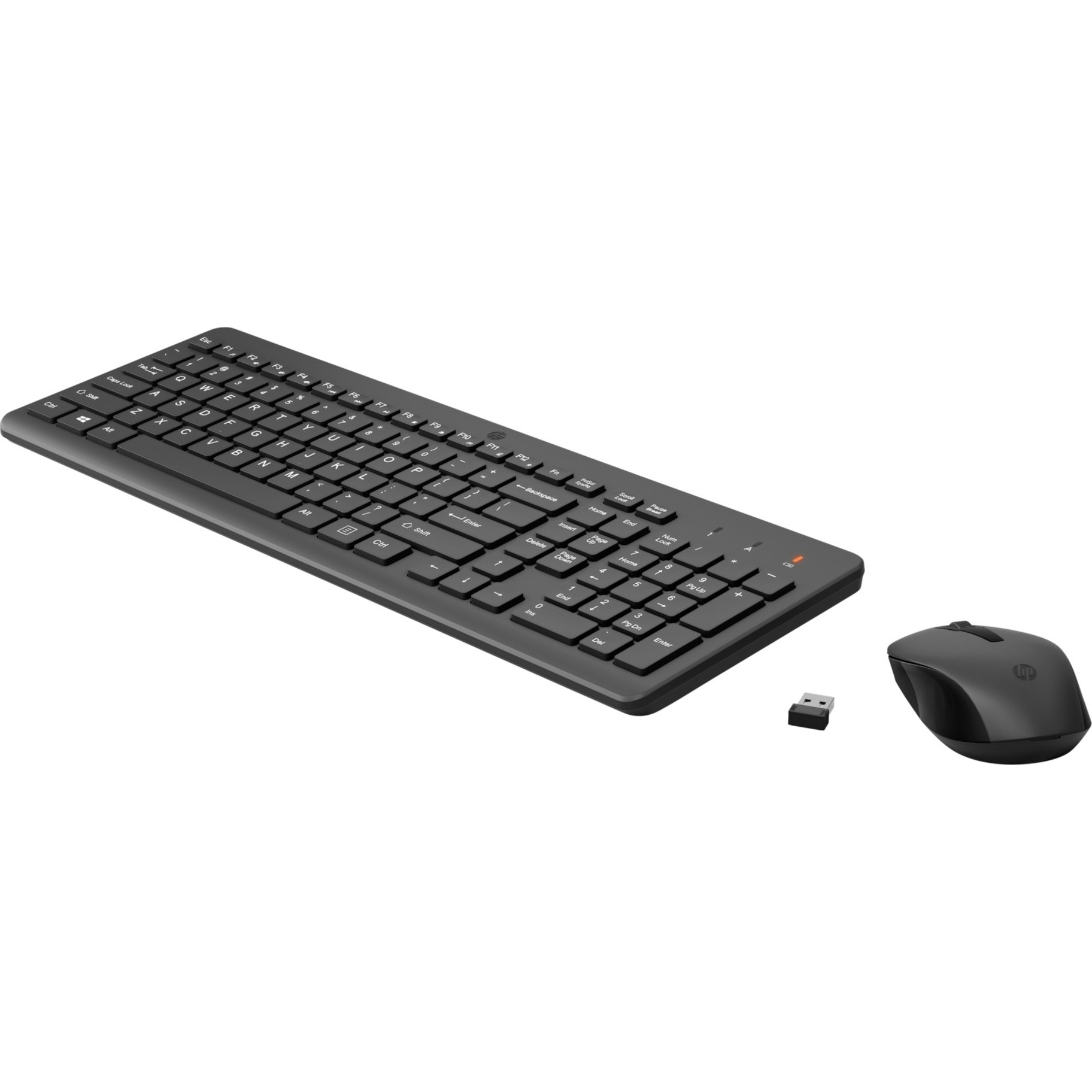 HP 150 Wired Mouse and Keyboard - USB Type A Plunger Cable Keyboard - Black - USB Type A Cable Mouse - Optical - 1600 dpi - Black - Compatible with PC, Mac — alternate image1