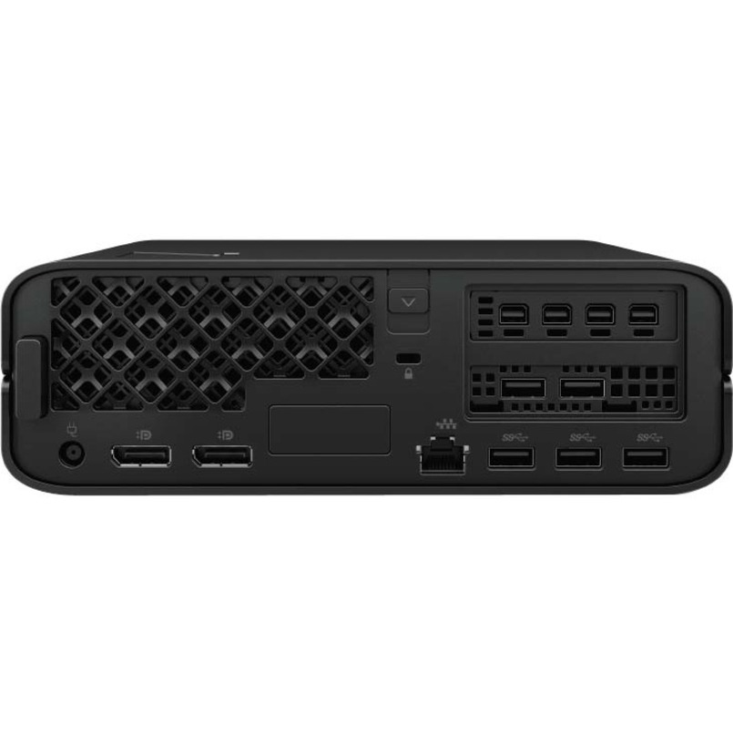 HP Z2 Mini G9 Workstation - 1 Core i7 12th Gen i7-12700 - vPro Technology - 16 GB - 256 GB SSD - Mini PC - Intel W680 Chip - Windows 11 Pro - 4 GB Graphics - NVMe Controller - 0, 1 RAID Levels - Spanish Keyboard - Gigabit Ethernet - Wireless LAN — rear