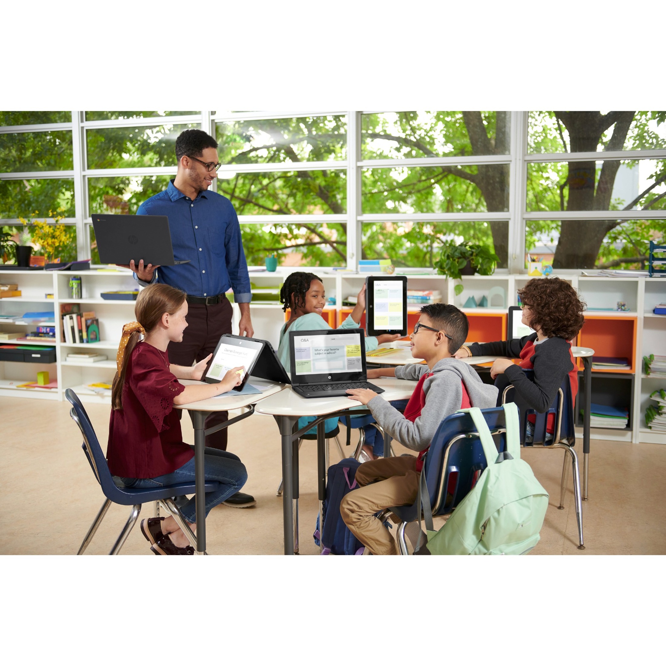 HP Chromebook x360 11 G3 EE 11" Touchscreen Convertible 2 in 1 Chromebook - HD - 60 Hz - Intel Celeron N4120 - 8 GB - 64 GB Flash Memory - Spanish Keyboard - Chalkboard Gray - Intel Chip - 1366 x 768 - ChromeOS - Intel UHD Graphics 600 - In-plane Switching (IPS) Technology, BrightView - Front Camera/Webcam - 13 Hours Battery Run Time - IEEE 802.11a/b/g/n/ac Wireless LAN Standard — alternate image10