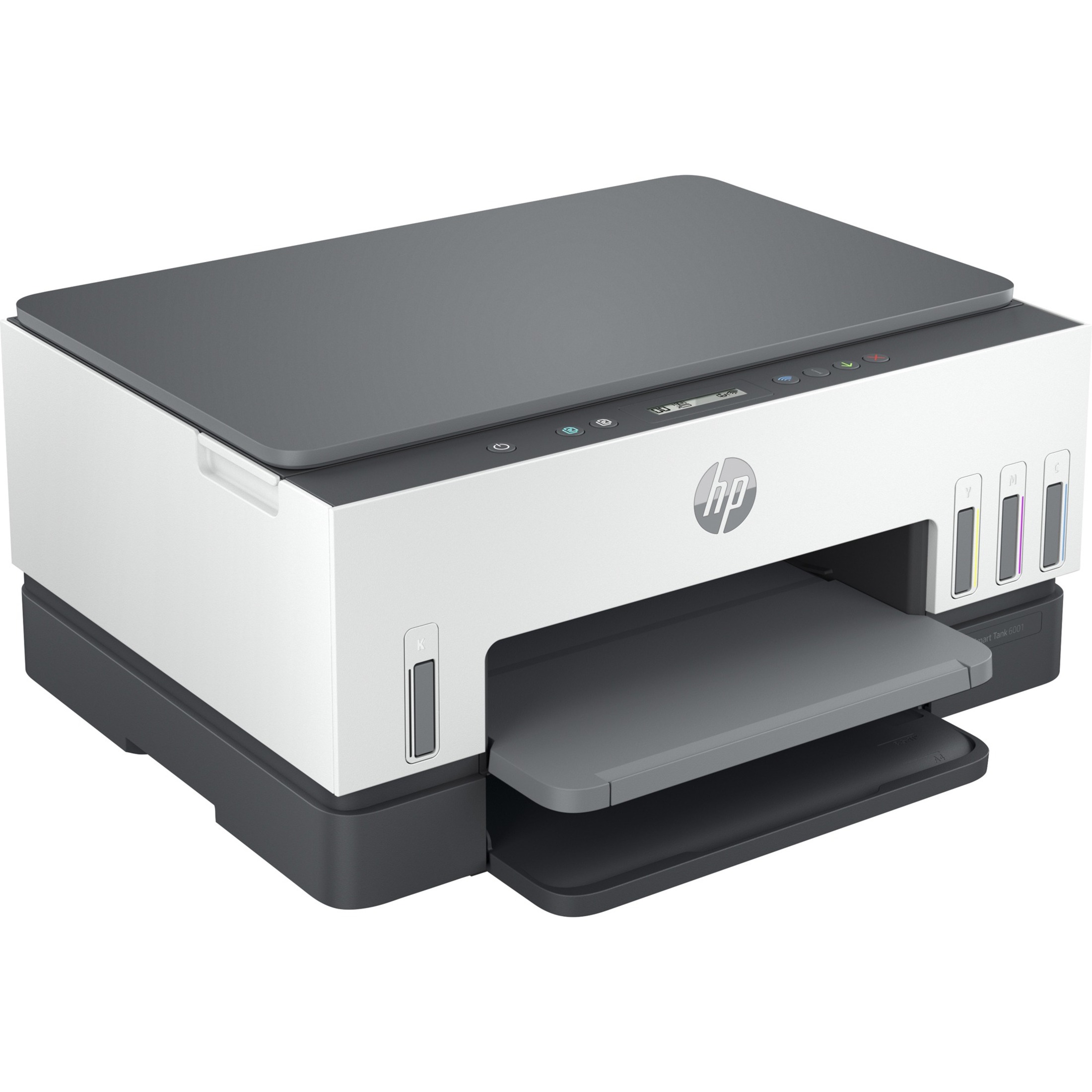 HP 6001 Wireless Smart Tank Inkjet Multifunction Printer - Color - Copier/Printer/Scanner - 4800 x 1200 dpi Print - Automatic Duplex Print - Up to 3000 Pages Monthly - Color Flatbed Scanner - 1200 dpi Optical Scan - Wireless LAN - Apple AirPrint, Mopria, HP Print Service Plugin, Wi-Fi Direct, Android Printing, HP Smart App - USB - For Plain Paper Print — alternate image1