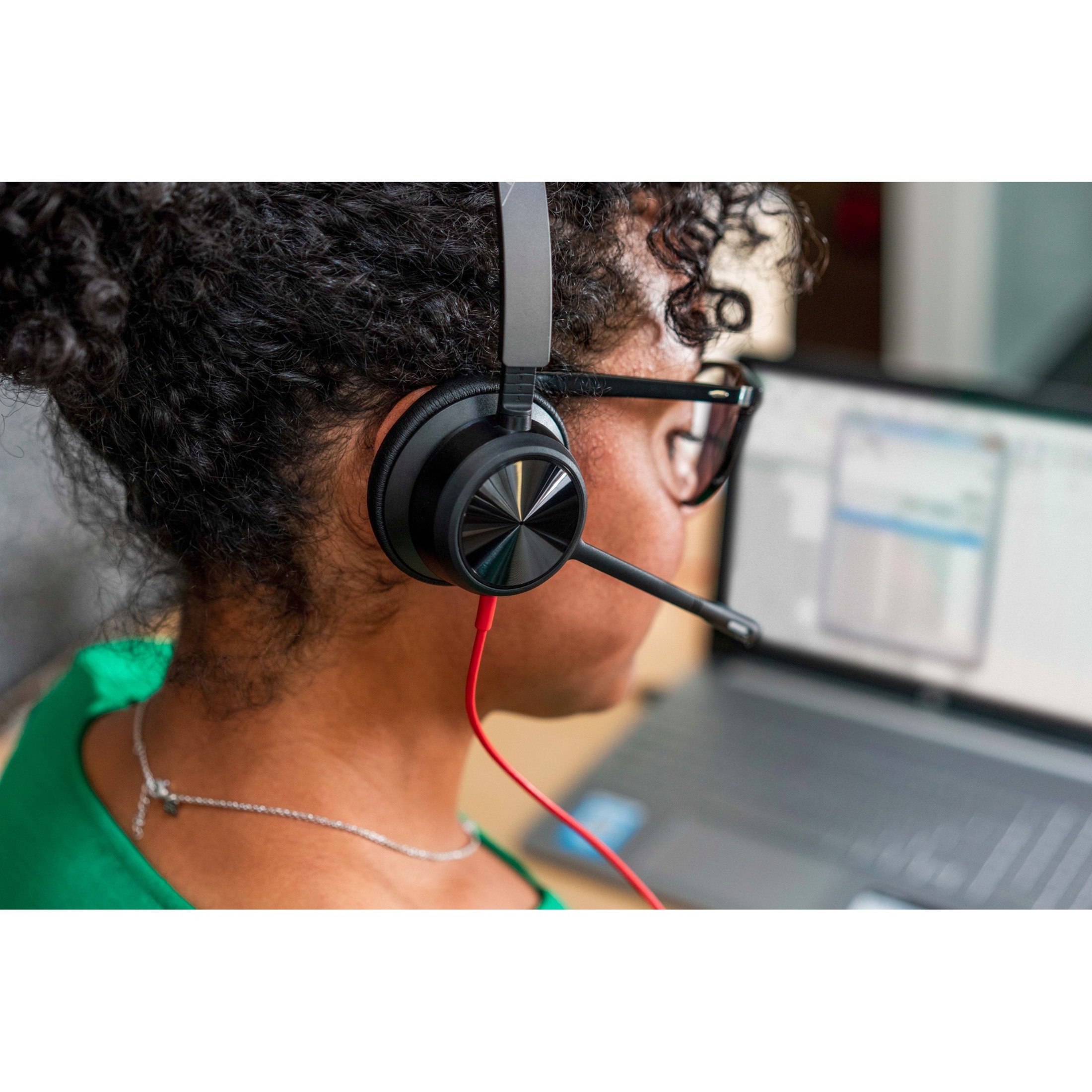 Poly Blackwire 8225 USB-A Headset - Microsoft Teams Certification - Stereo - Mini-phone (3.5mm), USB Type A - Wired - 32 Ohm - 20 Hz to 20 kHz - Over-the-head, On-ear - Binaural - Supra-aural - 7.19 ft Cable - Omni-directional, Noise Cancelling, Uni-directional, Directional, MEMS Technology Microphone - Noise Canceling - Black — alternate image3
