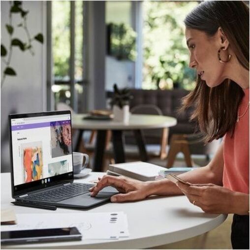 HP Elite Dragonfly 13.5" Convertible 2 in 1 Chromebook - WUXGA+ - Intel Core i5 12th Gen i5-1245U - vPro Technology - Intel Evo Platform - 8 GB - 256 GB SSD - Bilingual Keyboard - Slate Blue - Smart Buy - Intel Chip - 1920 x 1280 - ChromeOS - Intel Iris Xe Graphics - Sure View, In-plane Switching (IPS) Technology, BrightView - Front Camera/Webcam - 10 Hours Battery Run Time - IEEE 802.11ax Wireless LAN Standard — life style