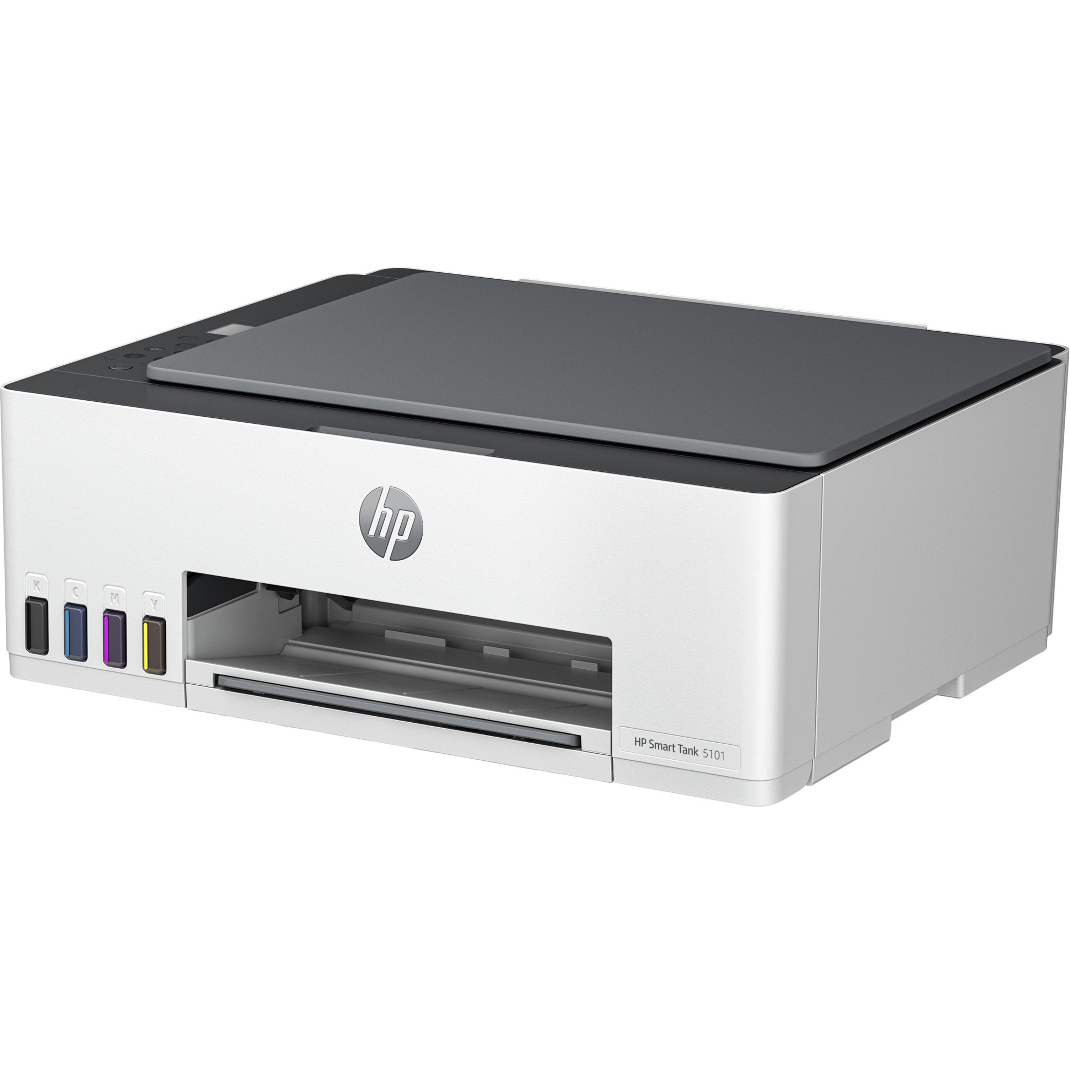 HP 5101 Wireless Smart Tank Inkjet Multifunction Printer - Color - Copier/Printer/Scanner - 4800 x 1200 dpi Print - Manual Duplex Print - Up to 3000 Pages Monthly - Color Flatbed Scanner - 1200 dpi Optical Scan - Wireless LAN - Wi-Fi Direct, HP Smart App, Apple AirPrint, Mopria Print Service, HP Print Service Plugin, Android Printing - USB - For Plain Paper Print