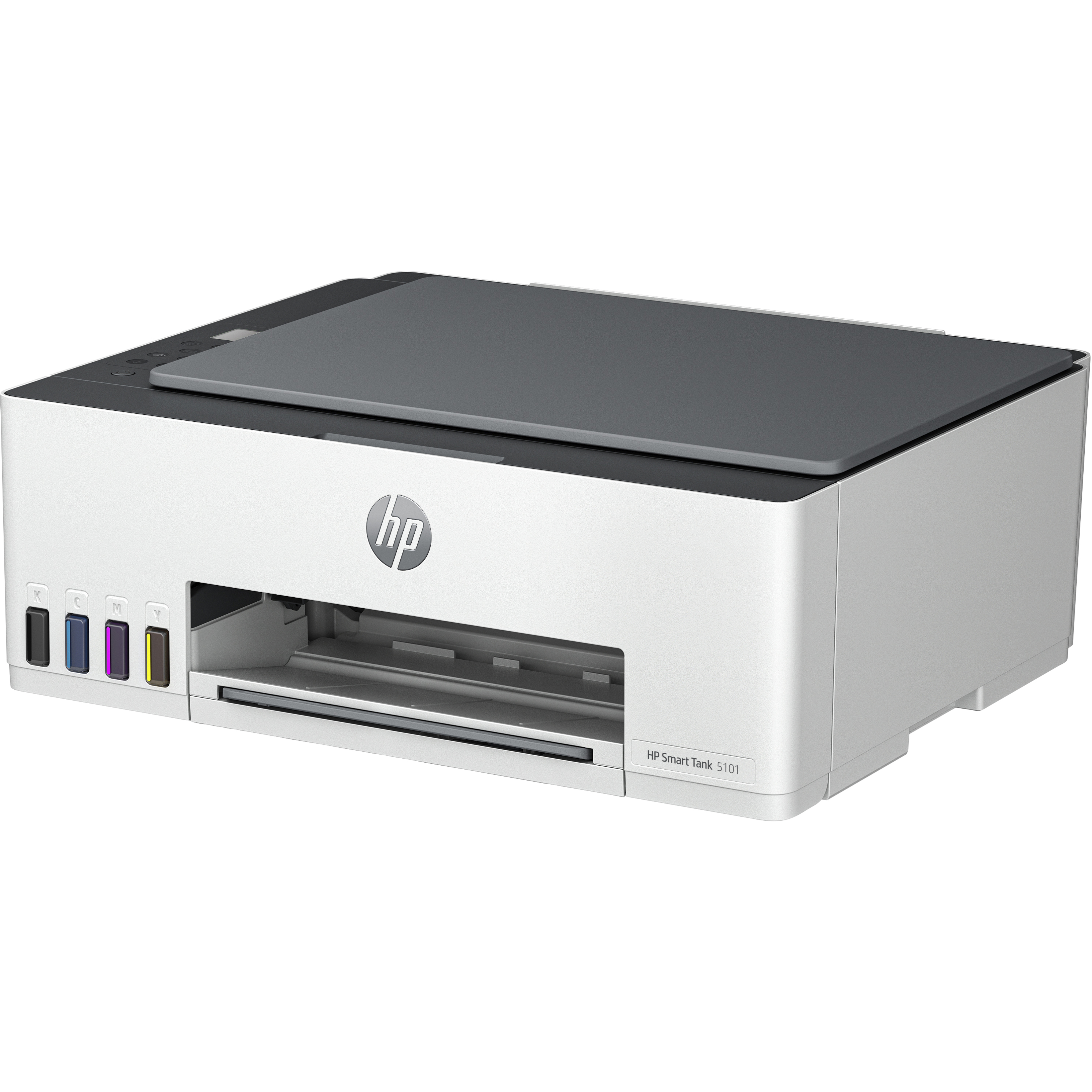 HP 5101 Wireless Smart Tank Inkjet Multifunction Printer - Color - Copier/Printer/Scanner - 4800 x 1200 dpi Print - Manual Duplex Print - Up to 3000 Pages Monthly - Color Flatbed Scanner - 1200 dpi Optical Scan - Wireless LAN - Wi-Fi Direct, HP Smart App, Apple AirPrint, Mopria Print Service, HP Print Service Plugin, Android Printing - USB - For Plain Paper Print