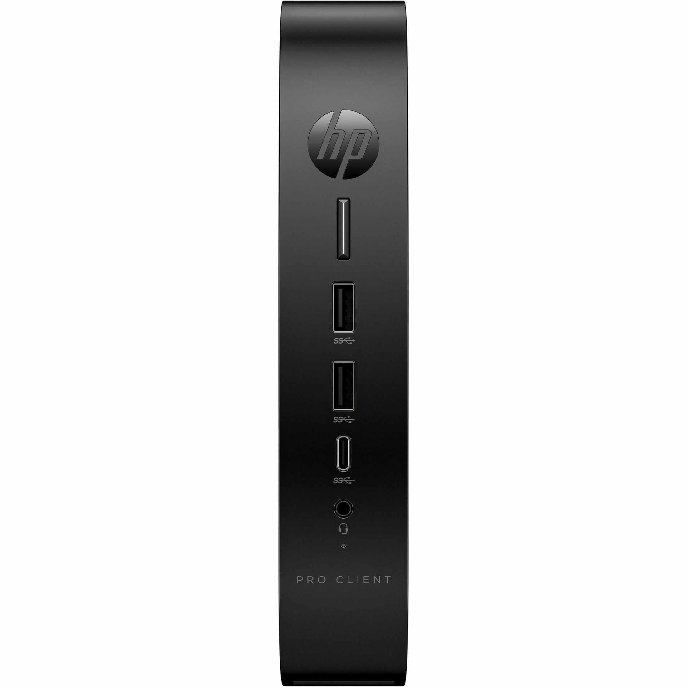 HP Pro t550 Thin Client Celeron J6412 Quad-core (4 Core) 2 GHz - Intel Chip - 8 GB RAM DDR4 SDRAM - DDR4-3200/PC4-25600 - 64 GB Flash - Gigabit Ethernet - Windows 10 IoT Enterprise LTSC 2021English) - DisplayPort - Network (RJ-45) - 7 Total USB Port(s) - 2 USB 2.0 Port(s) - USB Type-C - 45 W — frontmaximum