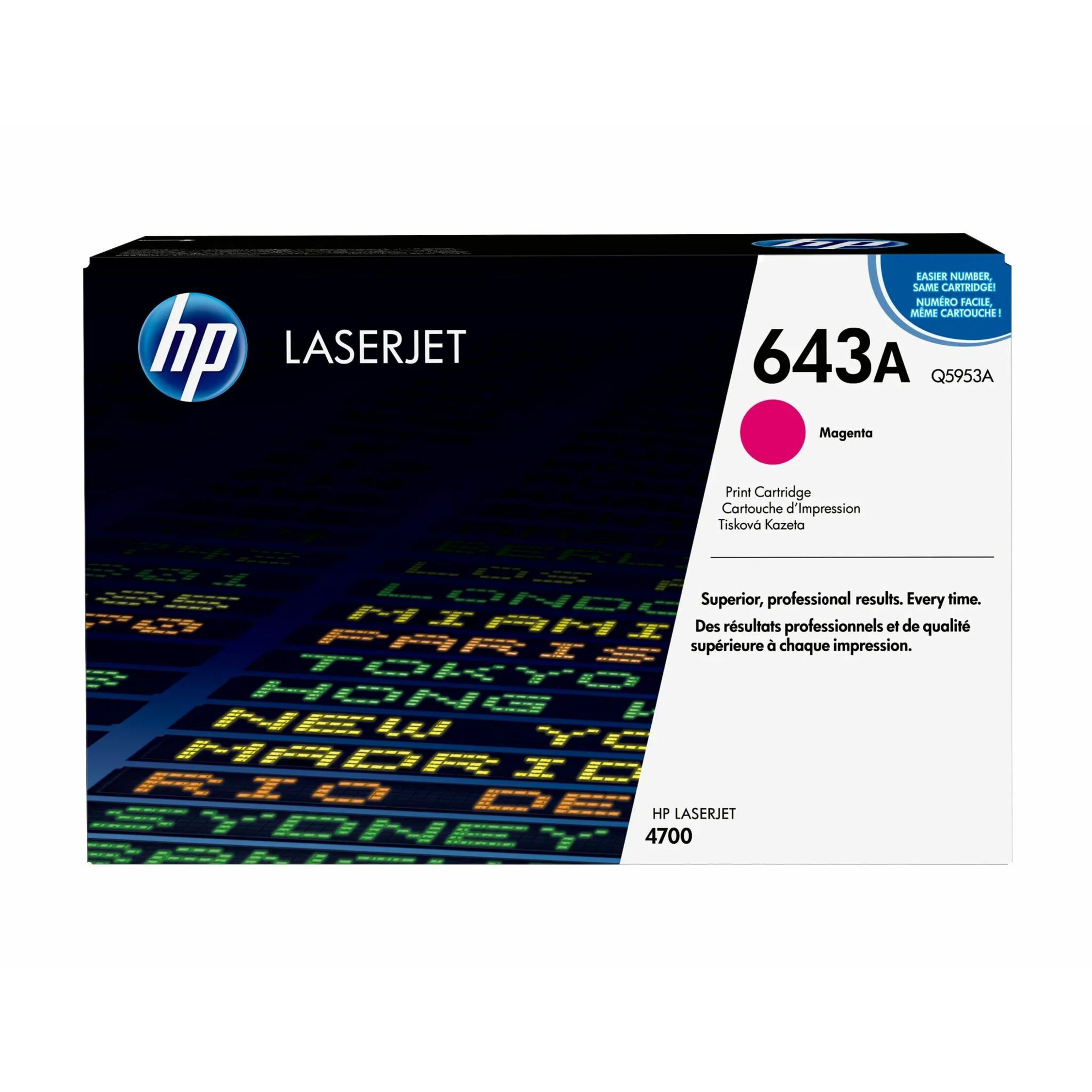 HP 643A (Q5953A) Original Laser Toner Cartridge - Single Pack - Magenta - 1 Each - 10000 Pages