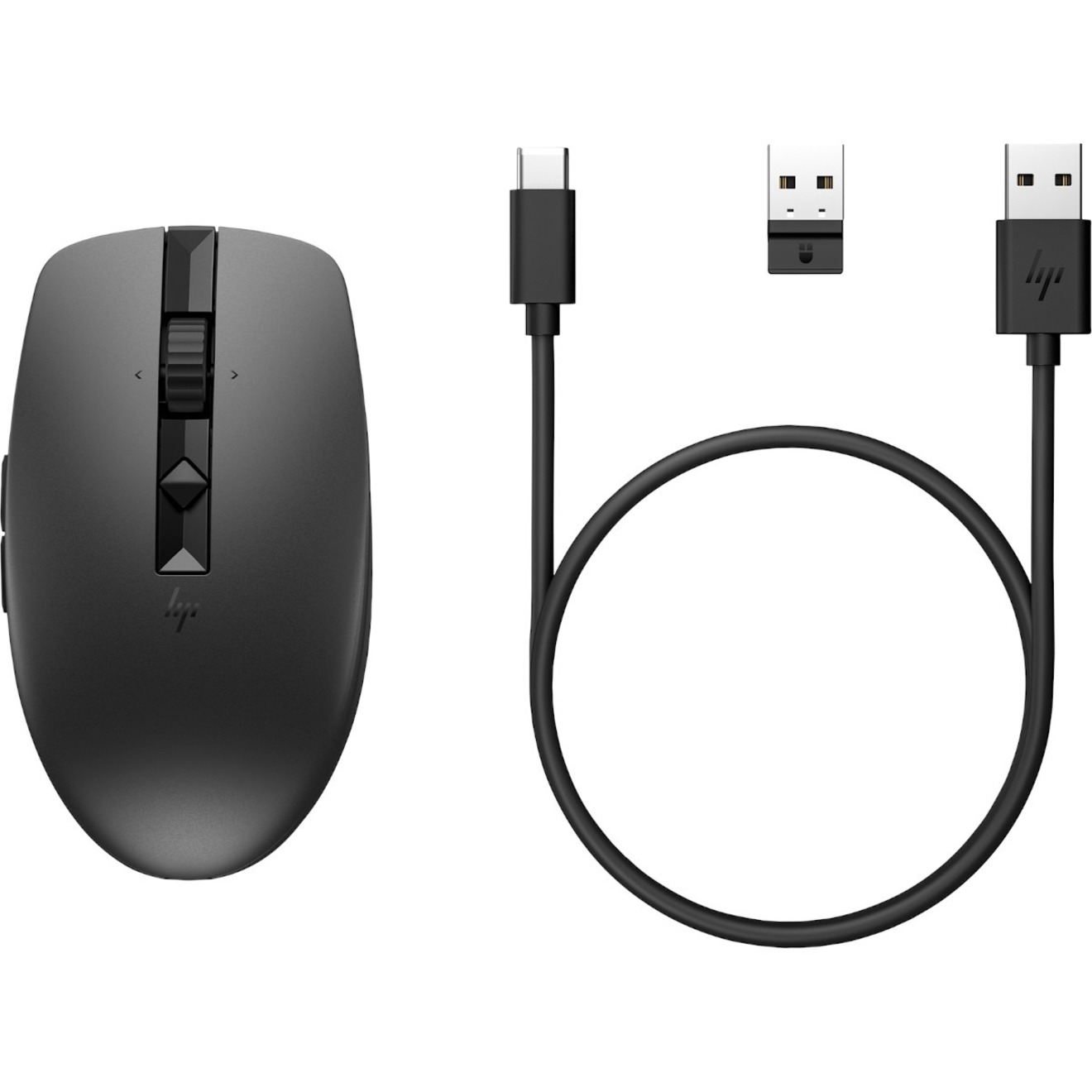HP 715 Rechargeable Multi-Device Mouse - Wireless - Bluetooth - 2.40 GHz - Rechargeable - Black - USB Type A - 3000 dpi - Tilt Wheel - 6 Programmable Button(s) — alternate image1