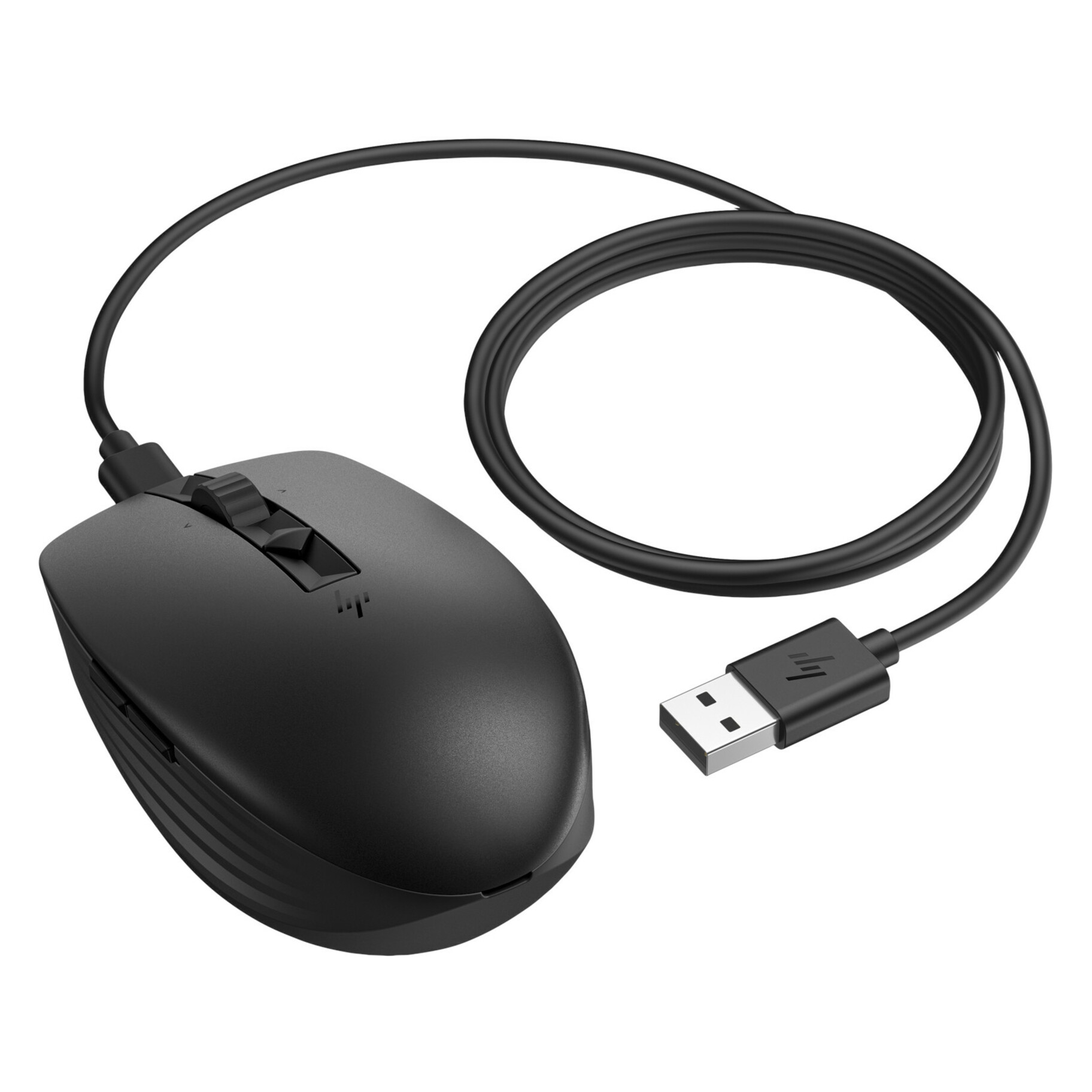 HP 715 Rechargeable Multi-Device Mouse - Wireless - Bluetooth - 2.40 GHz - Rechargeable - Black - USB Type A - 3000 dpi - Tilt Wheel - 6 Programmable Button(s)