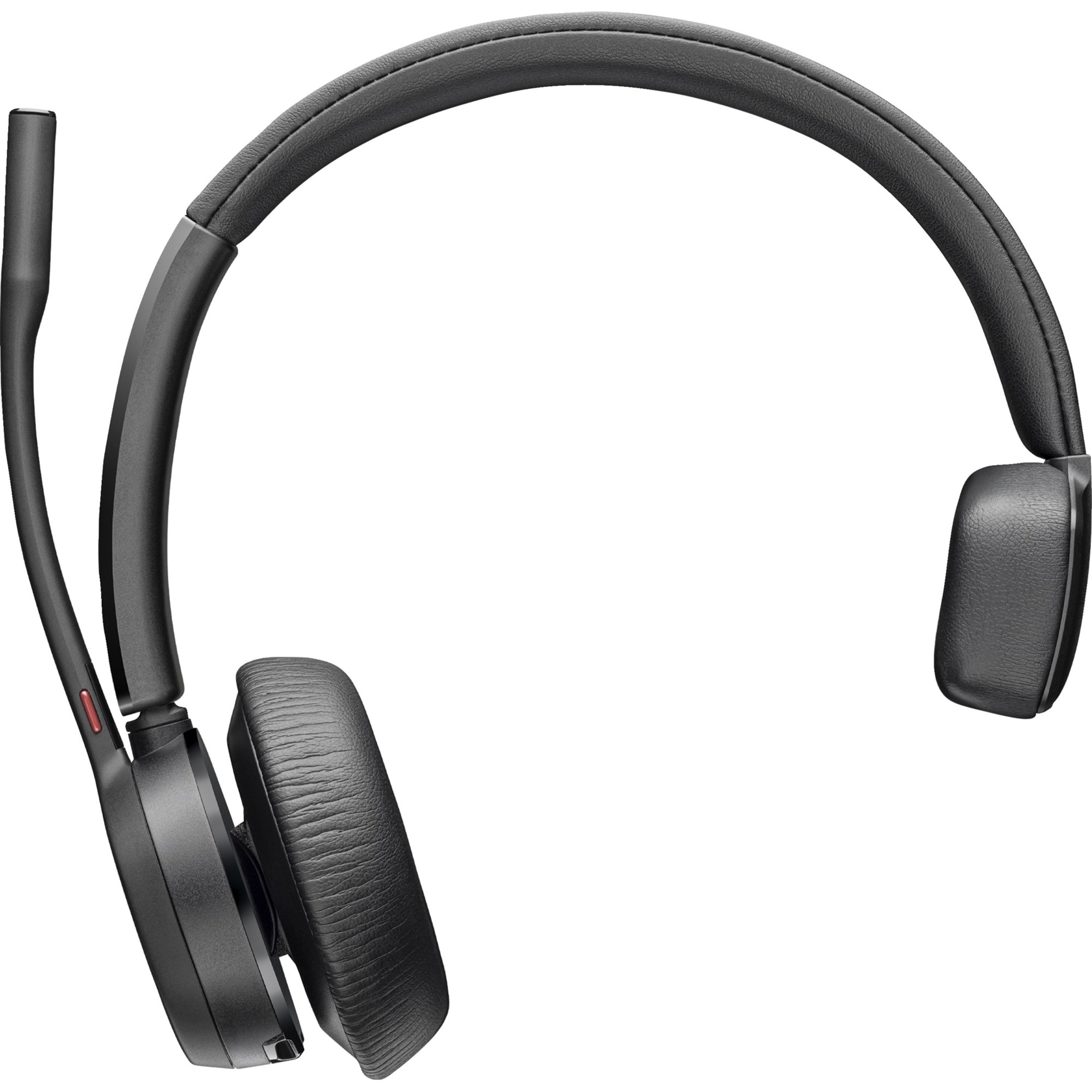 Poly Voyager 4310 USB-C Headset + BT700 Dongle - Siri, Google Assistant - Mono - USB Type C - Wired/Wireless - Bluetooth - 164 ft - 20 Hz to 20 kHz - Over-the-head, On-ear - Monaural - Supra-aural - 4.92 ft Cable - Electret Condenser, MEMS Technology Microphone - Noise Canceling - Black — rear