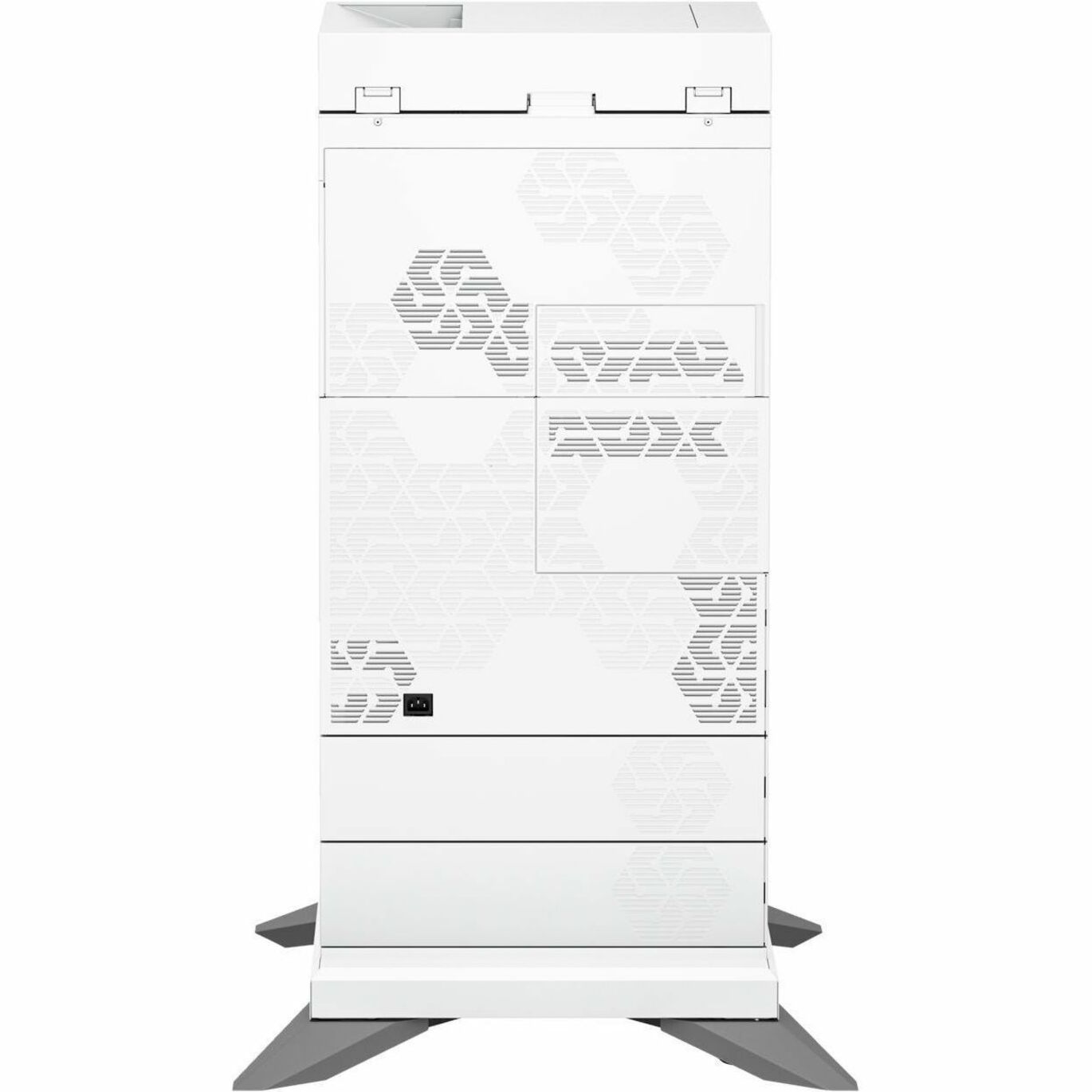 HP LaserJet Enterprise 6800zfsw Wired Laser Multifunction Printer - Copier/Printer/Scanner - 55 ppm Color Print - 1200 x 1200 dpi Print - Automatic Duplex Print - Up to 100000 Pages Monthly - Color Flatbed, ADF, CIS Scanner - 600 dpi Optical Scan - Gigabit Ethernet - Apple AirPrint, Mopria, HP ePrint, HP Web Jetadmin - USB - For Plain Paper Print — rear