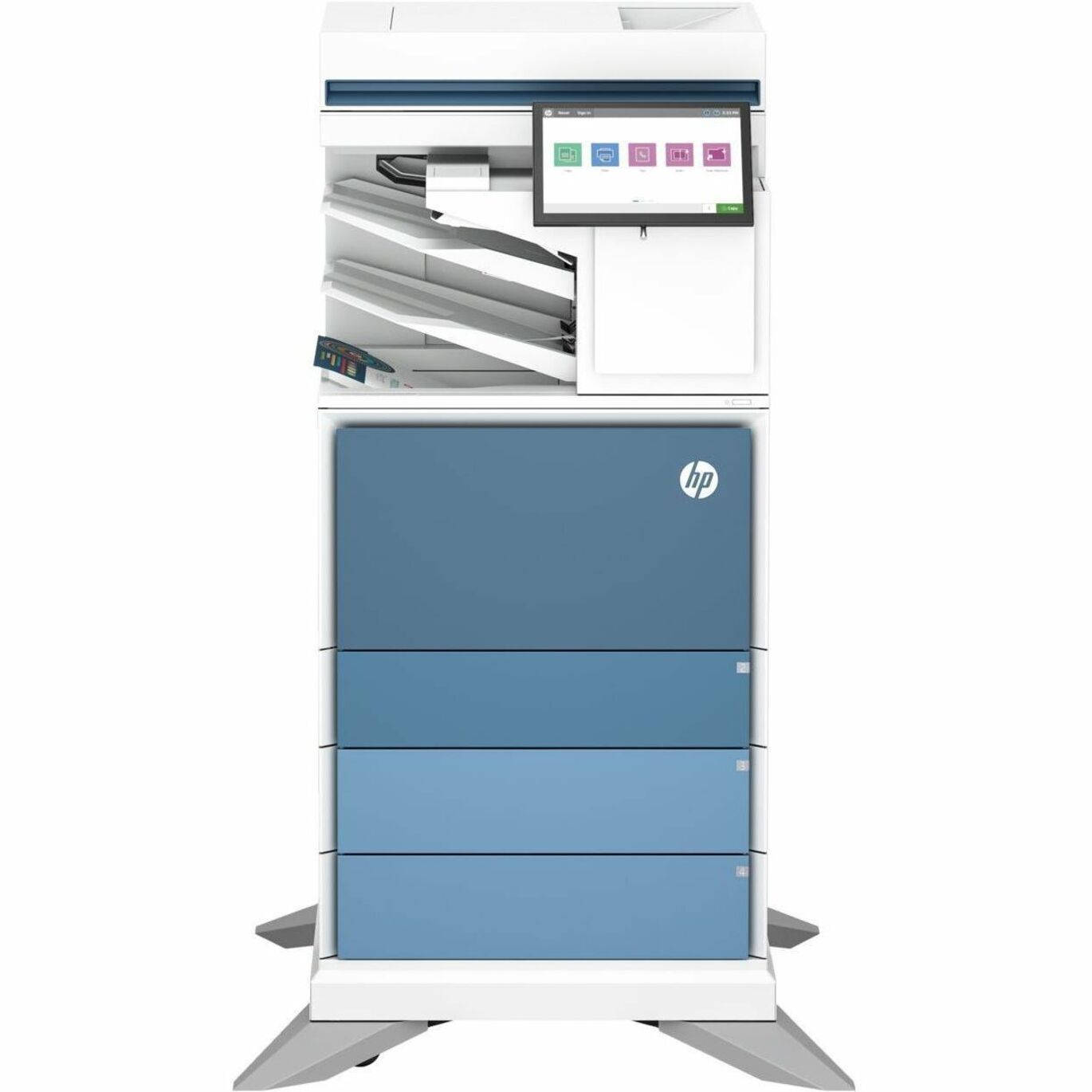 HP LaserJet Enterprise 6800zfsw Wired Laser Multifunction Printer - Color - Copier/Printer/Scanner - 55 ppm Color Print - 1200 x 1200 dpi Print - Automatic Duplex Print - Up to 100000 Pages Monthly - Color Flatbed, ADF, CIS Scanner - 600 dpi Optical Scan - Gigabit Ethernet - Apple AirPrint, Mopria, HP ePrint, HP Web Jetadmin - USB - For Plain Paper Print — frontmaximum