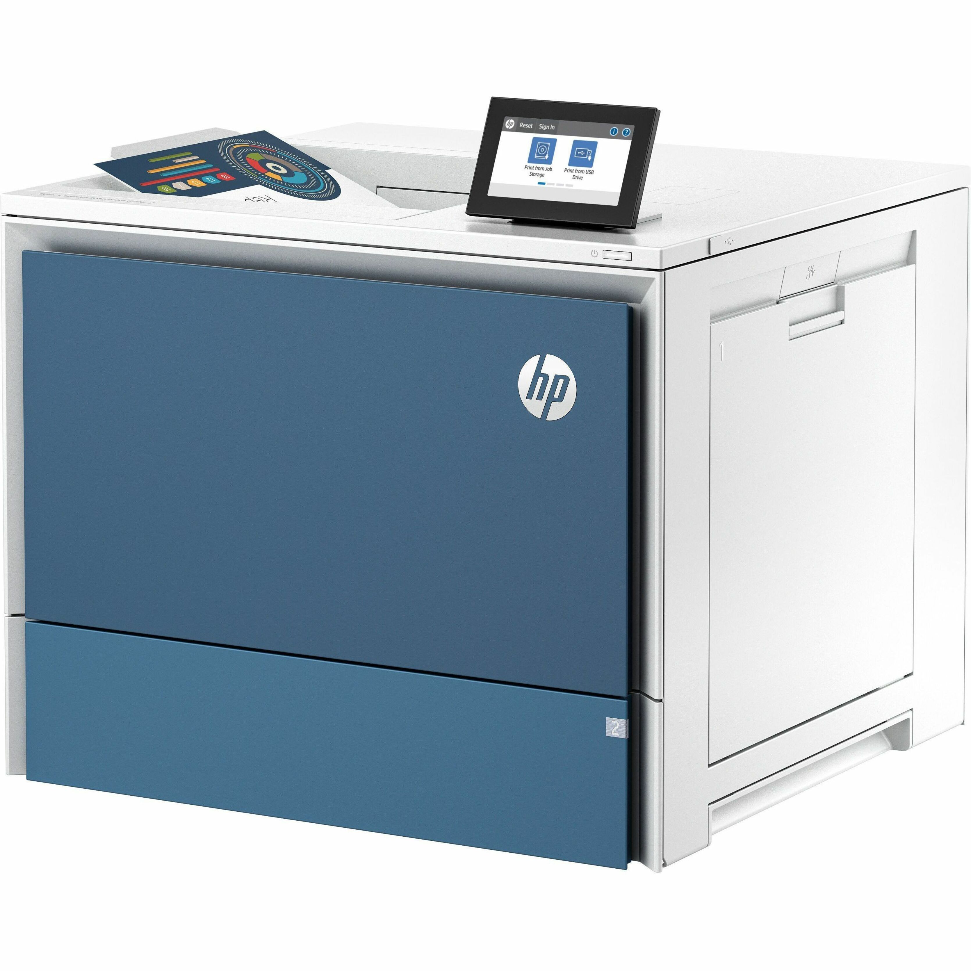 HP LaserJet Enterprise 6700dn Desktop Wireless Laser Printer - Color - 84 ppm Mono / 84 ppm Color - 1200 x 1200 dpi Print - Automatic Duplex Print - 650 Sheets Input - Ethernet - Wireless LAN - Apple AirPrint, Mopria, HP ePrint - 100000 Pages Duty Cycle - Plain Paper Print - Gigabit Ethernet - USB — alternate image1