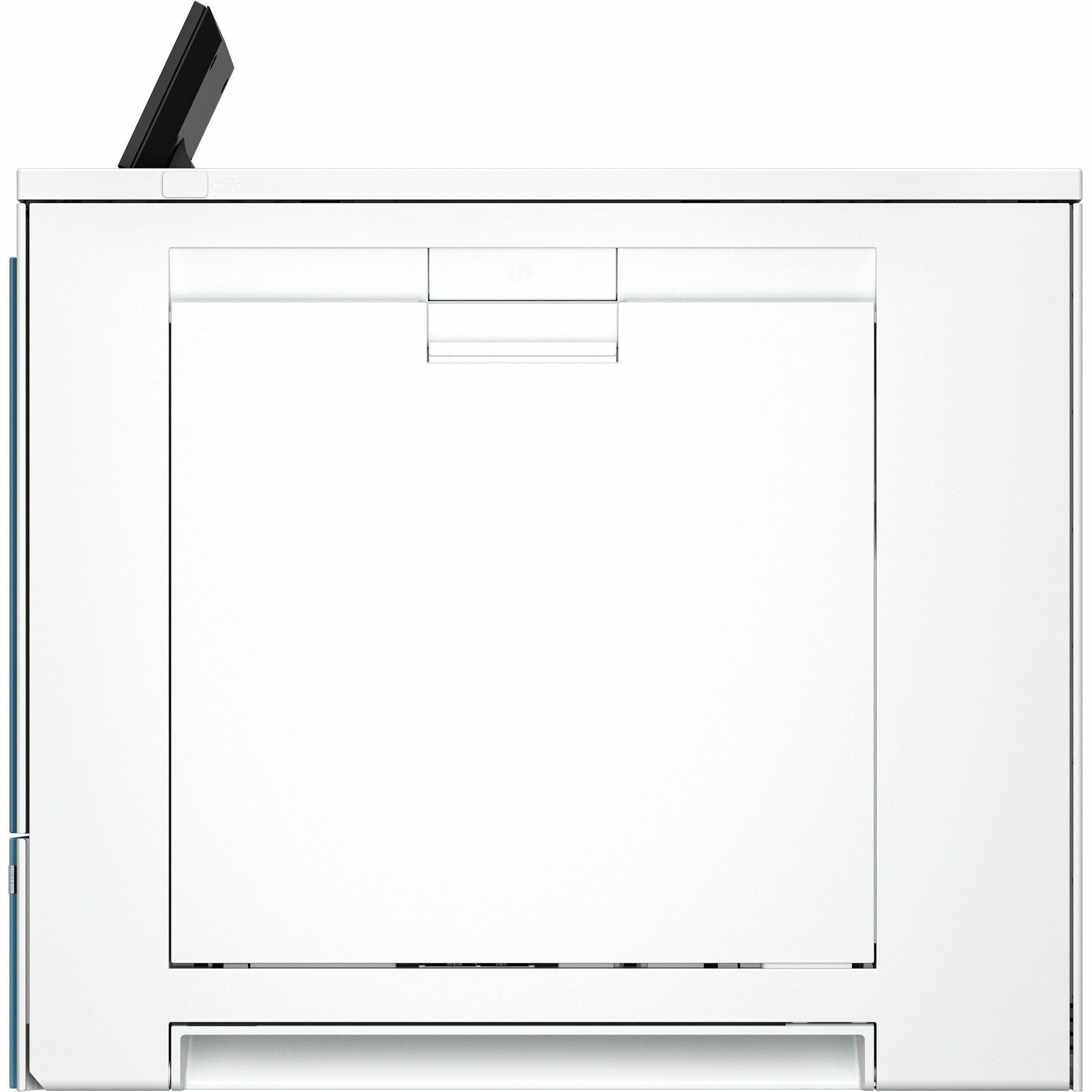 HP LaserJet Enterprise 6700dn Desktop Wireless Laser Printer - Color - 84 ppm Mono / 84 ppm Color - 1200 x 1200 dpi Print - Automatic Duplex Print - 650 Sheets Input - Ethernet - Wireless LAN - Apple AirPrint, Mopria, HP ePrint - 100000 Pages Duty Cycle - Plain Paper Print - Gigabit Ethernet - USB — left