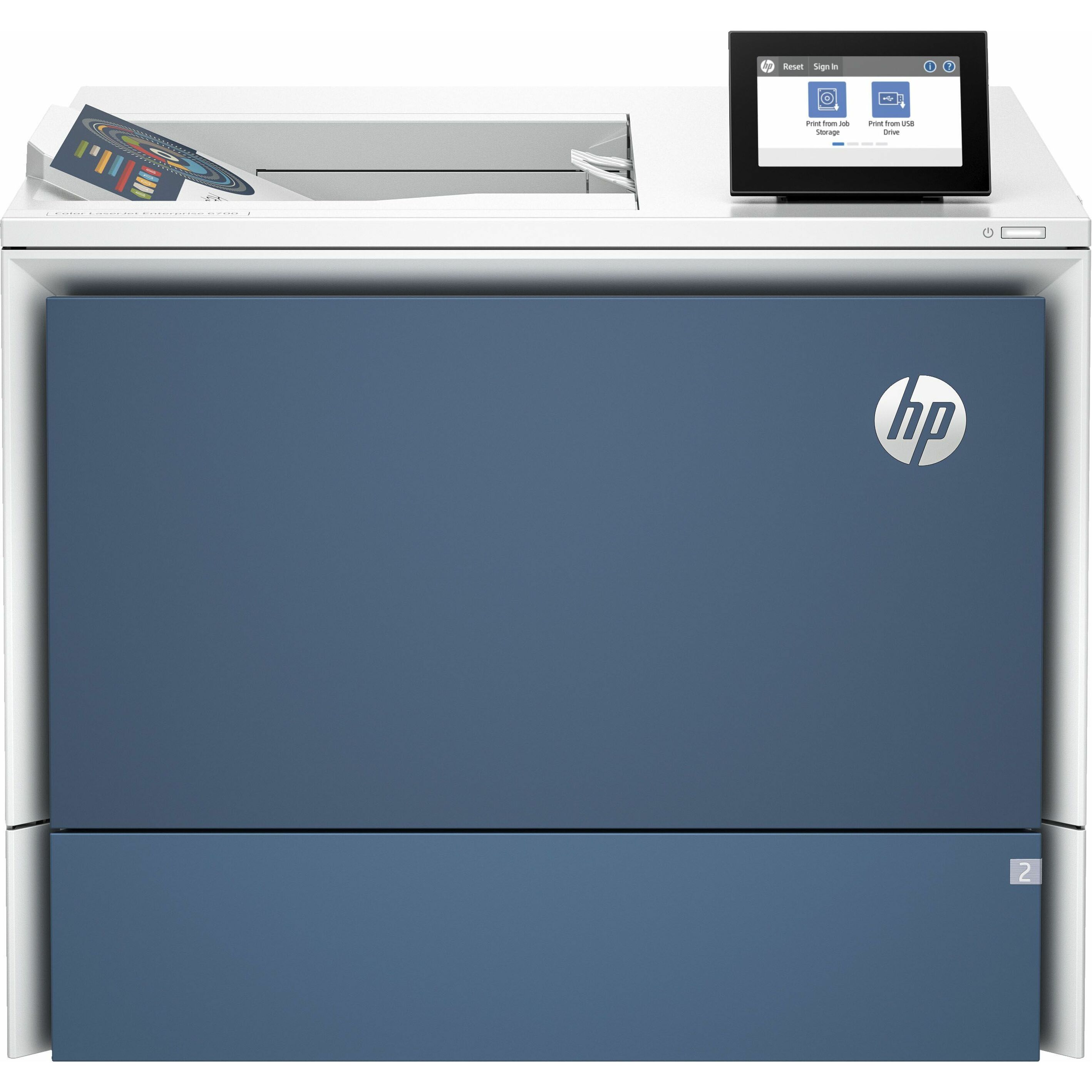 HP LaserJet Enterprise 6700dn Desktop Wireless Laser Printer - Color - 84 ppm Mono / 84 ppm Color - 1200 x 1200 dpi Print - Automatic Duplex Print - 650 Sheets Input - Ethernet - Wireless LAN - Apple AirPrint, Mopria, HP ePrint - 100000 Pages Duty Cycle - Plain Paper Print - Gigabit Ethernet - USB