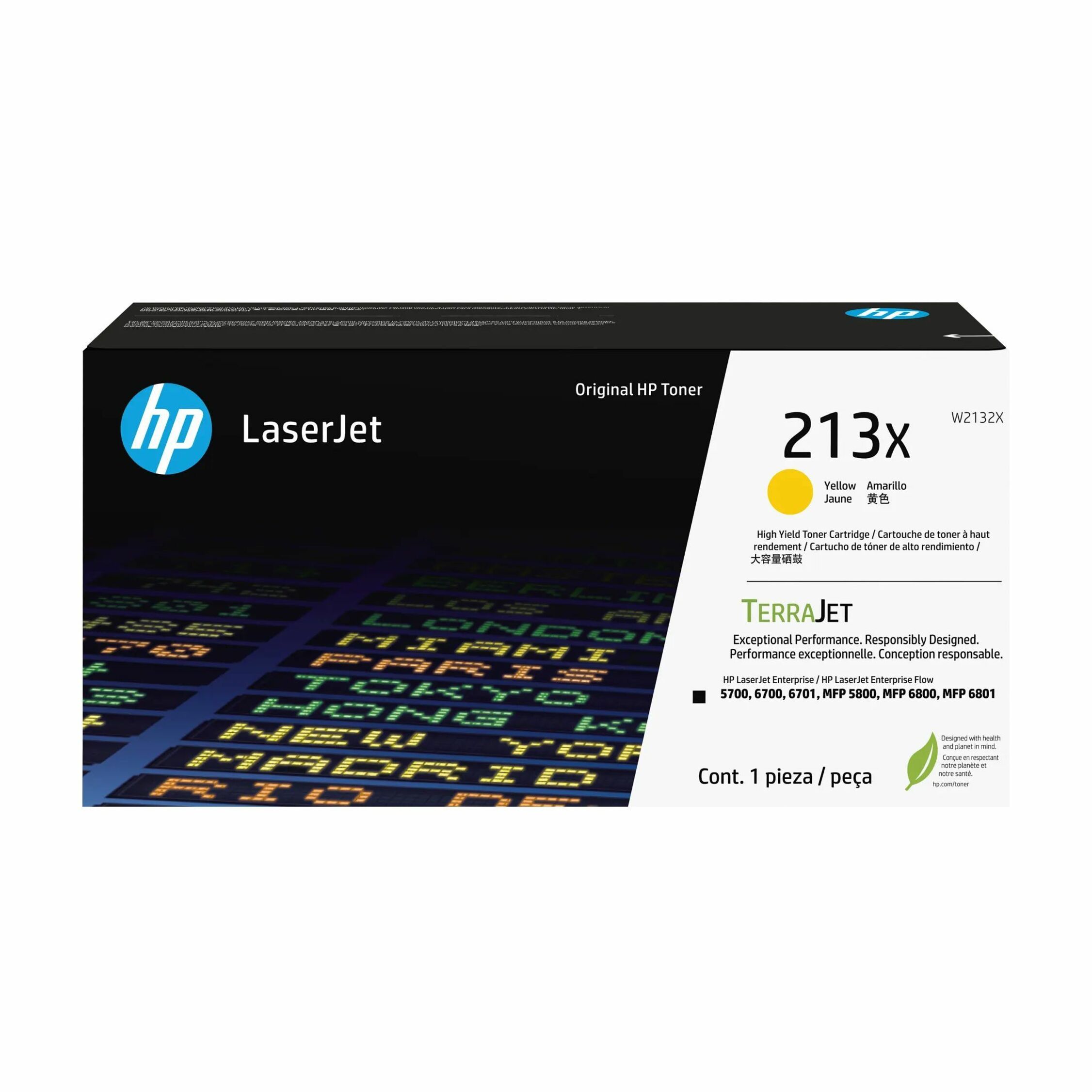 HP 213X Original Laser Toner Cartridge - Yellow - 1 Each