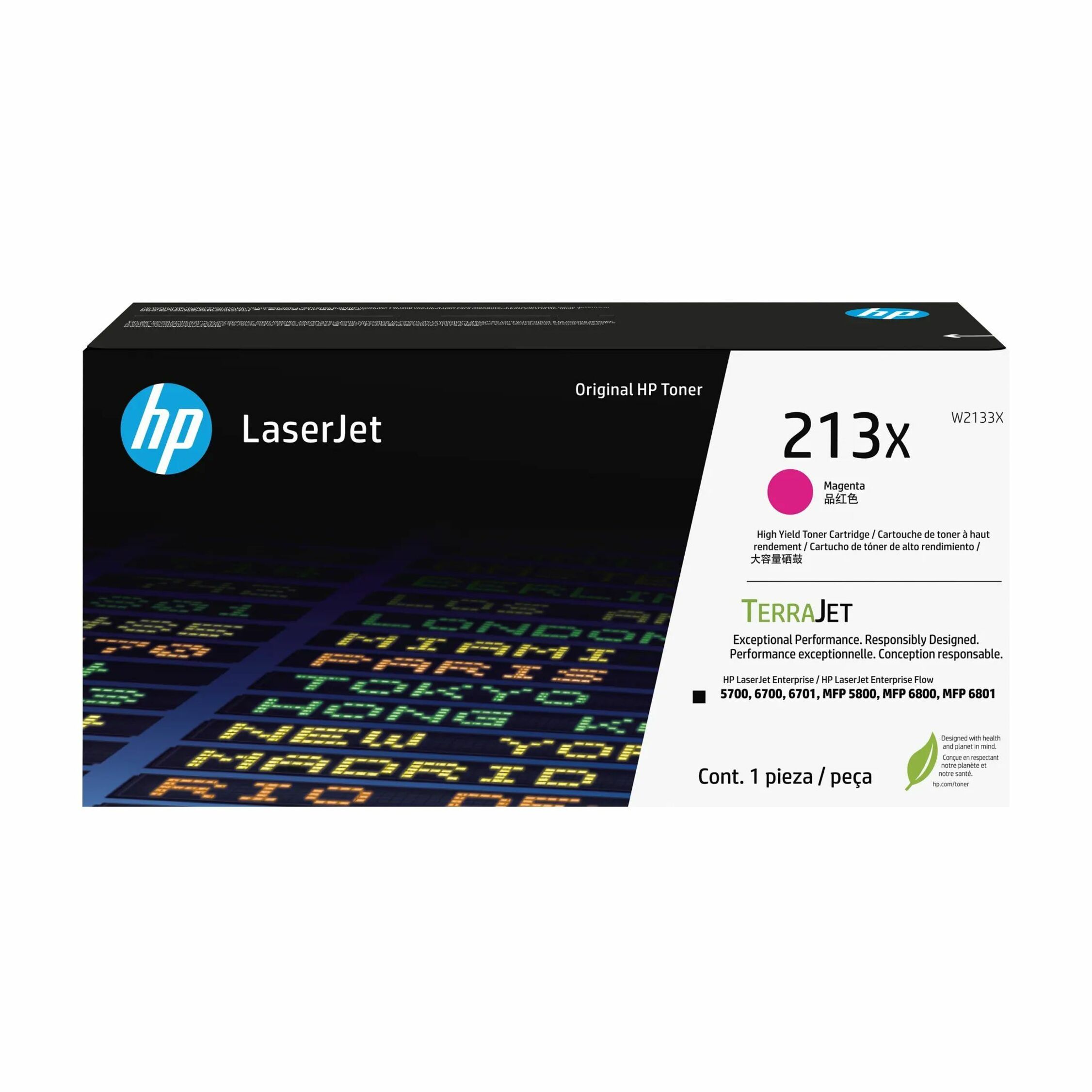 HP 213X Original Laser Toner Cartridge - Magenta - 1 Each