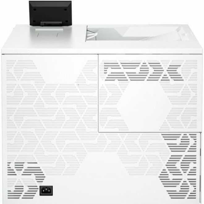 HP LaserJet Enterprise X55745dn Desktop Wired Laser Printer - Color - 1200 x 1200 dpi Print - Automatic Duplex Print - 650 Sheets Input - Ethernet - Apple AirPrint, Mopria - 120000 Pages Duty Cycle - Plain Paper Print - Gigabit Ethernet - USB — rear