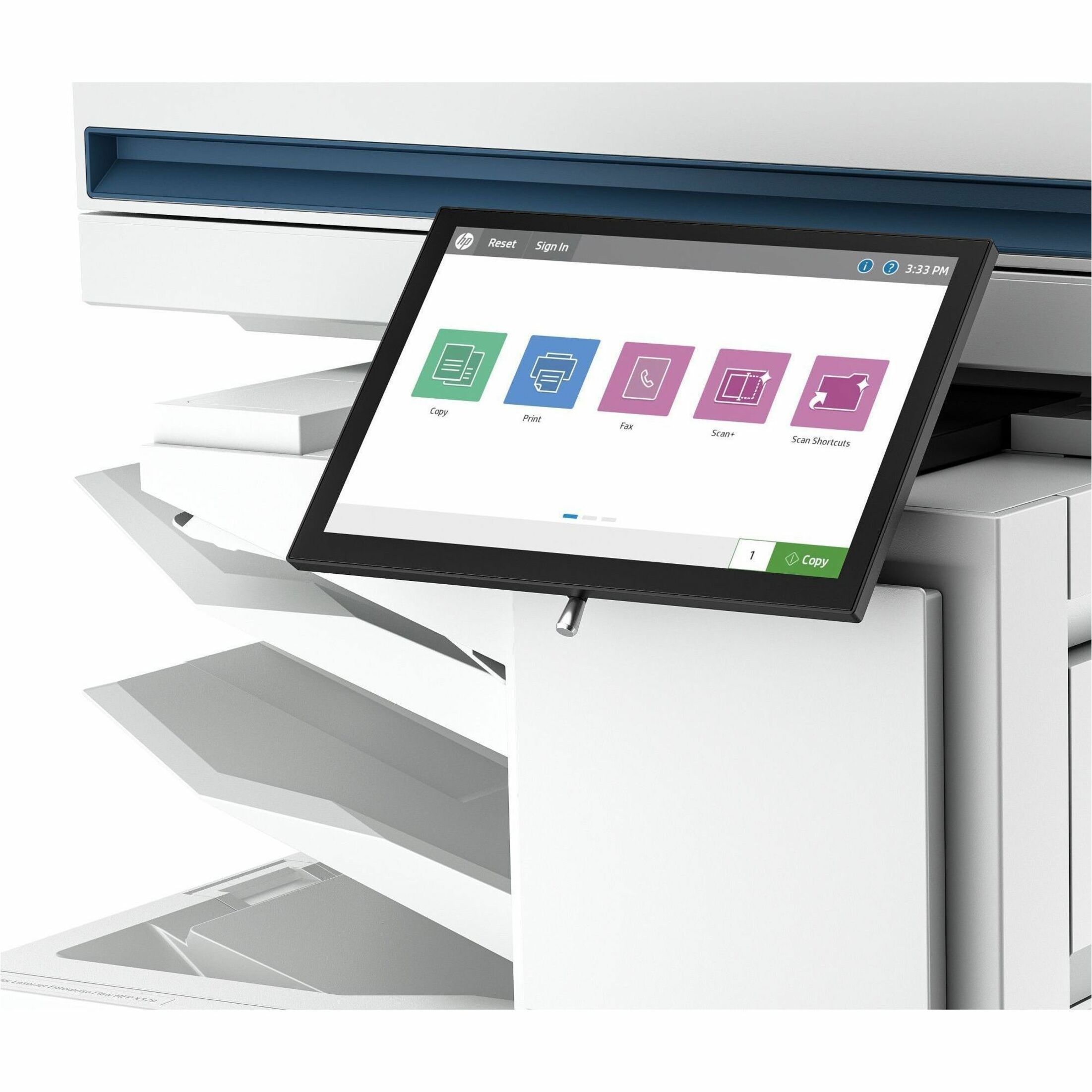 HP LaserJet Enterprise X57945zs Wired Laser Multifunction Printer - Color - Copier/Printer/Scanner - 1200 x 1200 dpi Print - Automatic Duplex Print - Up to 120000 Pages Monthly - Color Flatbed Scanner - 600 dpi Optical Scan - Gigabit Ethernet - USB - For Plain Paper Print — alternate image1