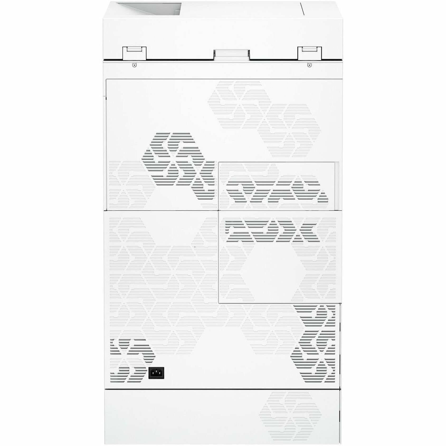 HP LaserJet Enterprise X677s Wired Laser Multifunction Printer - Color - Copier/Printer/Scanner - 1200 x 1200 dpi Print - Automatic Duplex Print - Up to 180000 Pages Monthly - Color Flatbed Scanner - 600 dpi Optical Scan - Gigabit Ethernet - USB - For Plain Paper Print — rear
