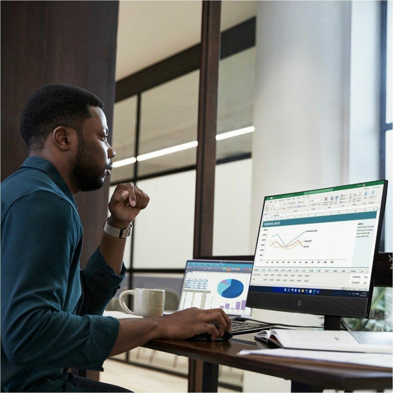 HP ProOne 440 G9 All-in-One Computer - Intel Core i5 12th Gen i5-12500 - 8 GB - 256 GB SSD - 23.8" Full HD - Desktop - Intel Q670 Chip - 1920 x 1080 — alternate image4
