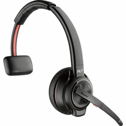 Poly Savi 8210 UC DECT 1920-1930 MHz USB-A Headset - Mono - Wireless - Bluetooth/DECT - 590.6 ft - 20 Hz - 20 kHz - On-ear, Over-the-head - Monaural - Ear-cup - Noise Cancelling, Omni-directional Microphone - Noise Canceling - Black
