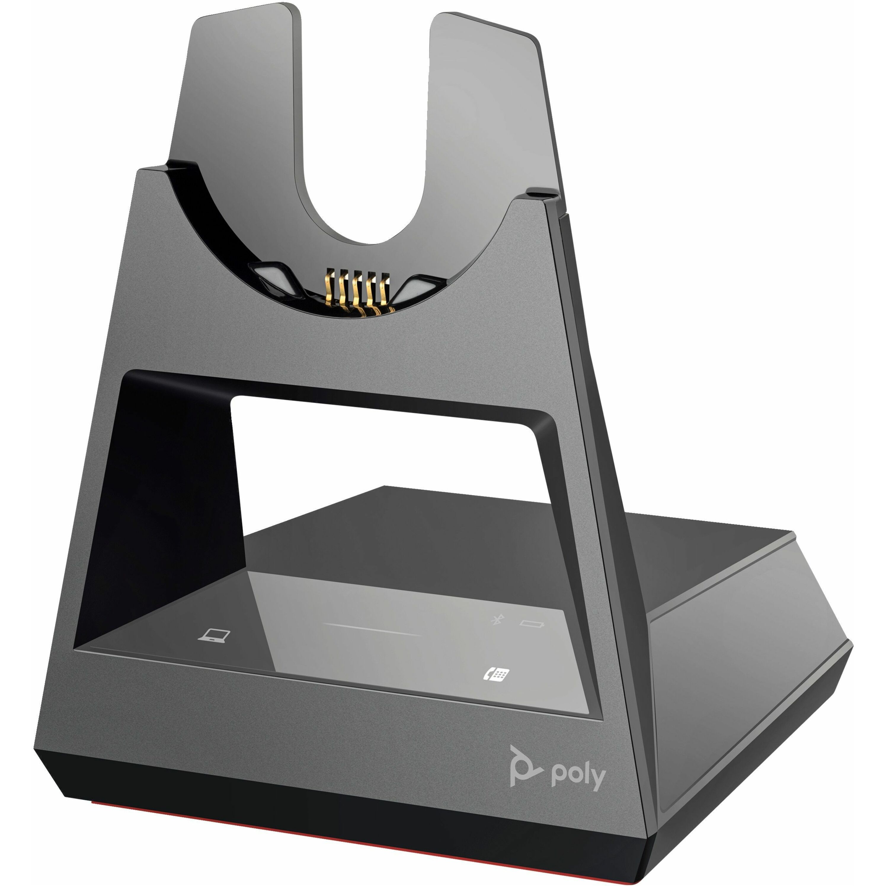 Poly Voyager Microsoft Teams Certi?ed Office Base - Wireless - Bluetooth Headset - Charging Capability - Synchronizing Capability - Bluetooth - USB Type C, USB Type A - Black