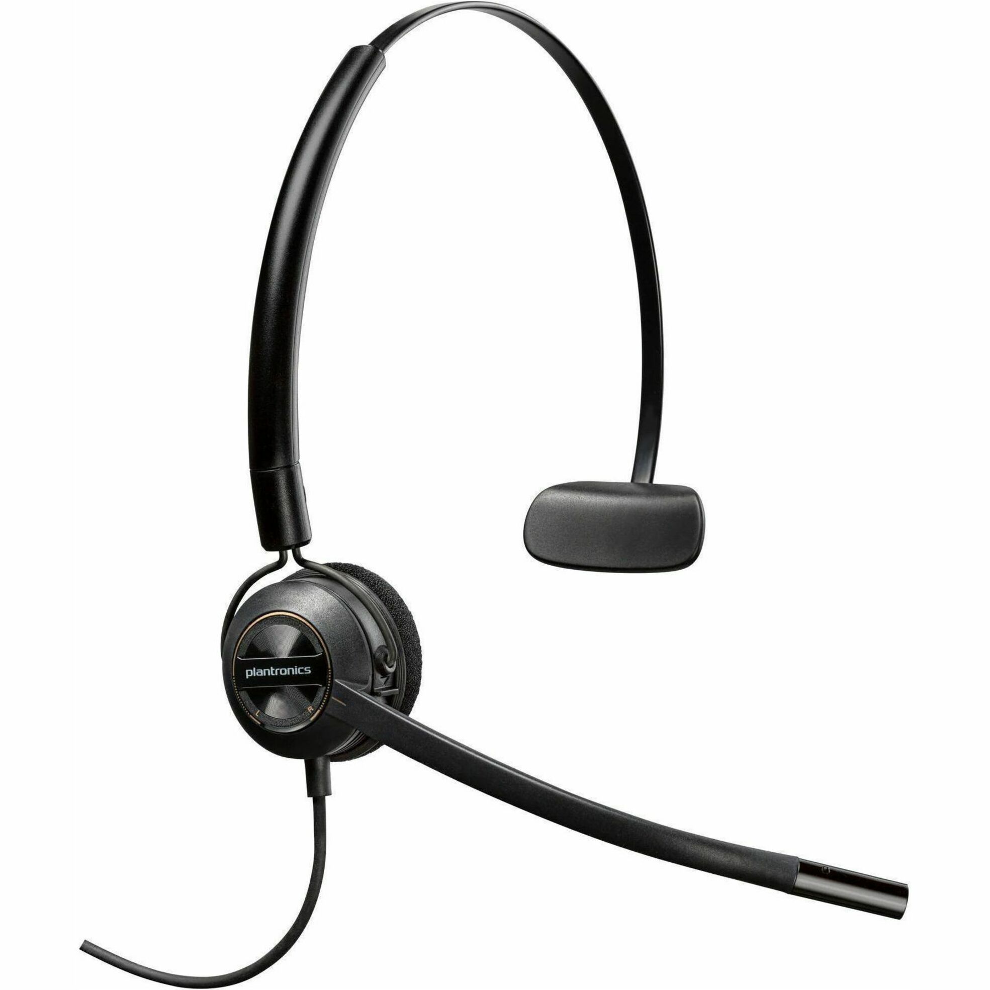 Poly EncorePro 540D with Quick Disconnect Convertible Digital Headset TAA - Mono - Quick Disconnect - Wired - Over-the-head, On-ear - Monaural - Supra-aural - 2.92 ft Cable - Noise Cancelling, Uni-directional Microphone - Noise Canceling - Black - TAA Compliant — rightmaximum