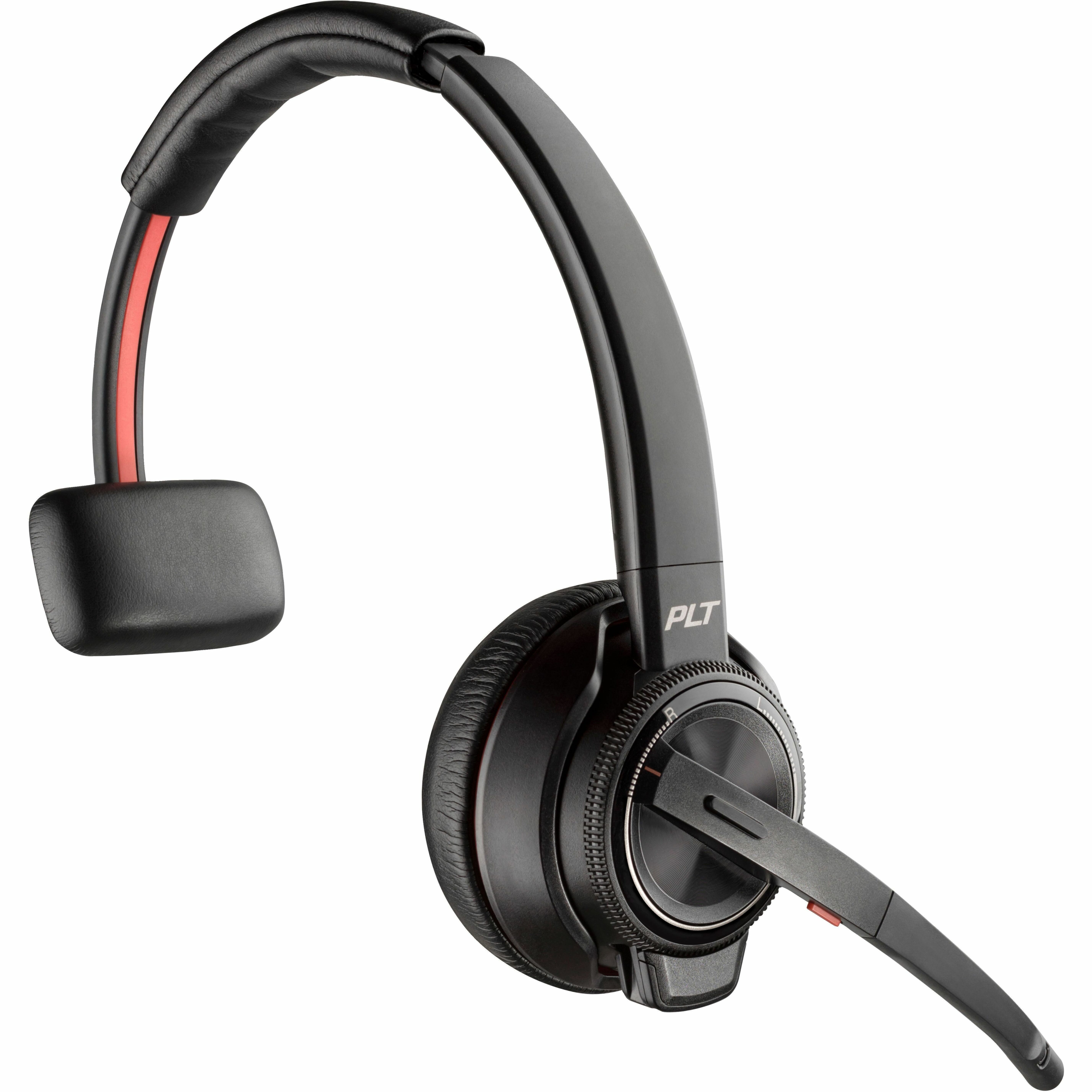 Poly Savi 8210 UC Microsoft Teams Certified DECT 1920-1930 MHz USB-A Headset - Microsoft Teams Certification - Mono - Wireless - Bluetooth/DECT - 450 ft - 20 Hz to 20 kHz - On-ear, Over-the-head - Monaural - Supra-aural - Omni-directional, Noise Cancelling Microphone - Noise Canceling - Black — alternate image1
