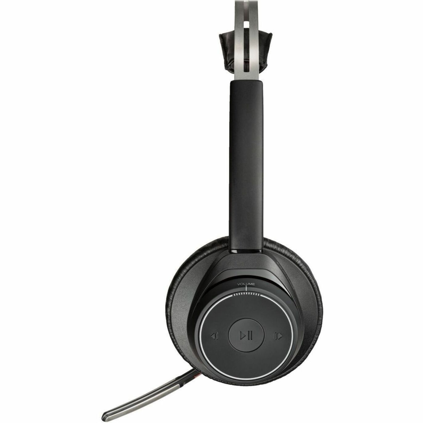 Poly Voyager Focus B825-M UC Microsoft Teams Certified Headset for Vending Machines - Microsoft Teams Certification - Siri, Google Assistant - Stereo - Wireless - Bluetooth - 98 ft - Over-the-head, On-ear - Binaural - Supra-aural - MEMS Technology, Electret Condenser Microphone - Noise Canceling - Black — leftmaximum