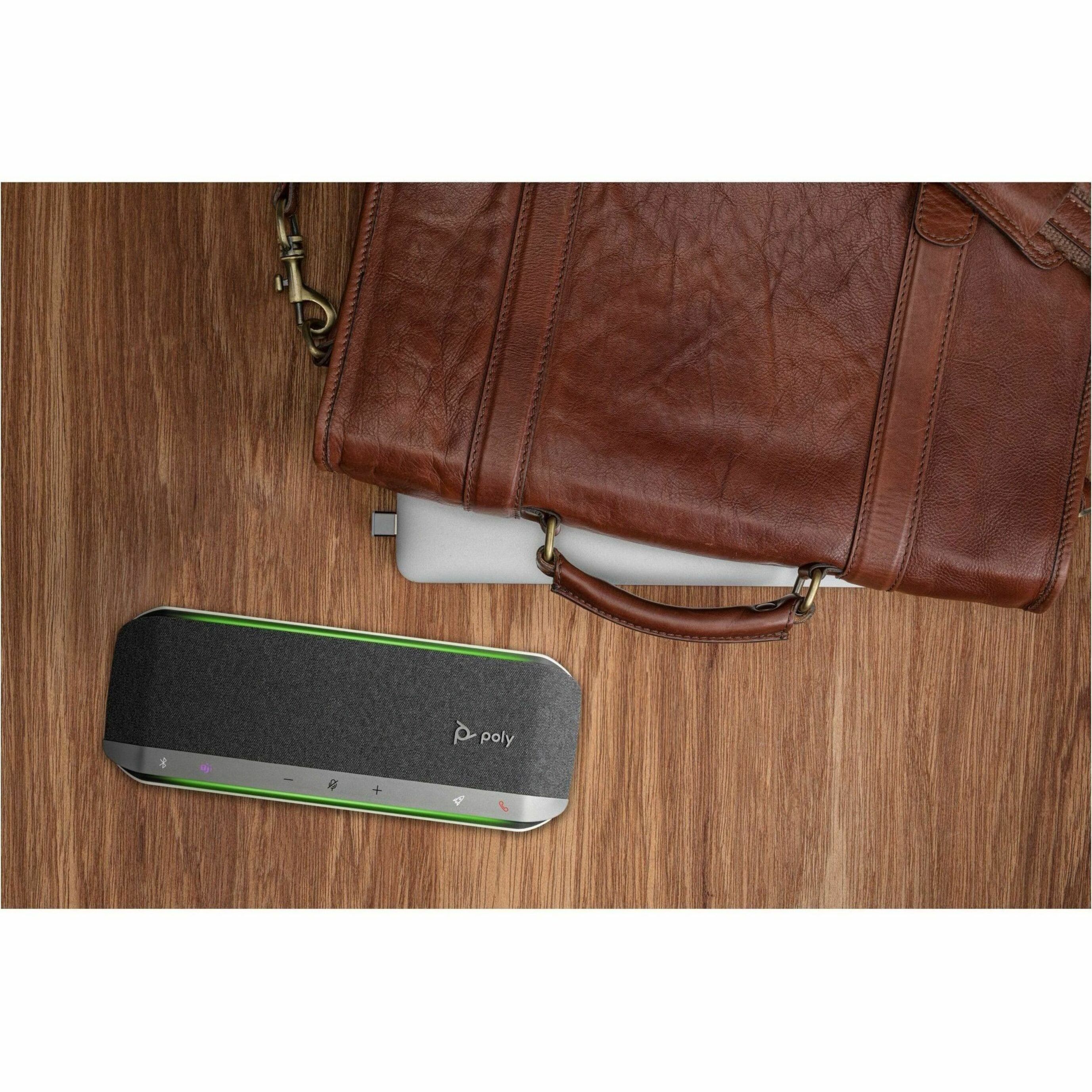 Poly Sync 40+ Speakerphone - Wired/Wireless Bluetooth - Microsoft Teams - 3 x Bi-directional Microphone(s) - 50 mm Speaker(s) - Silver — alternate image2