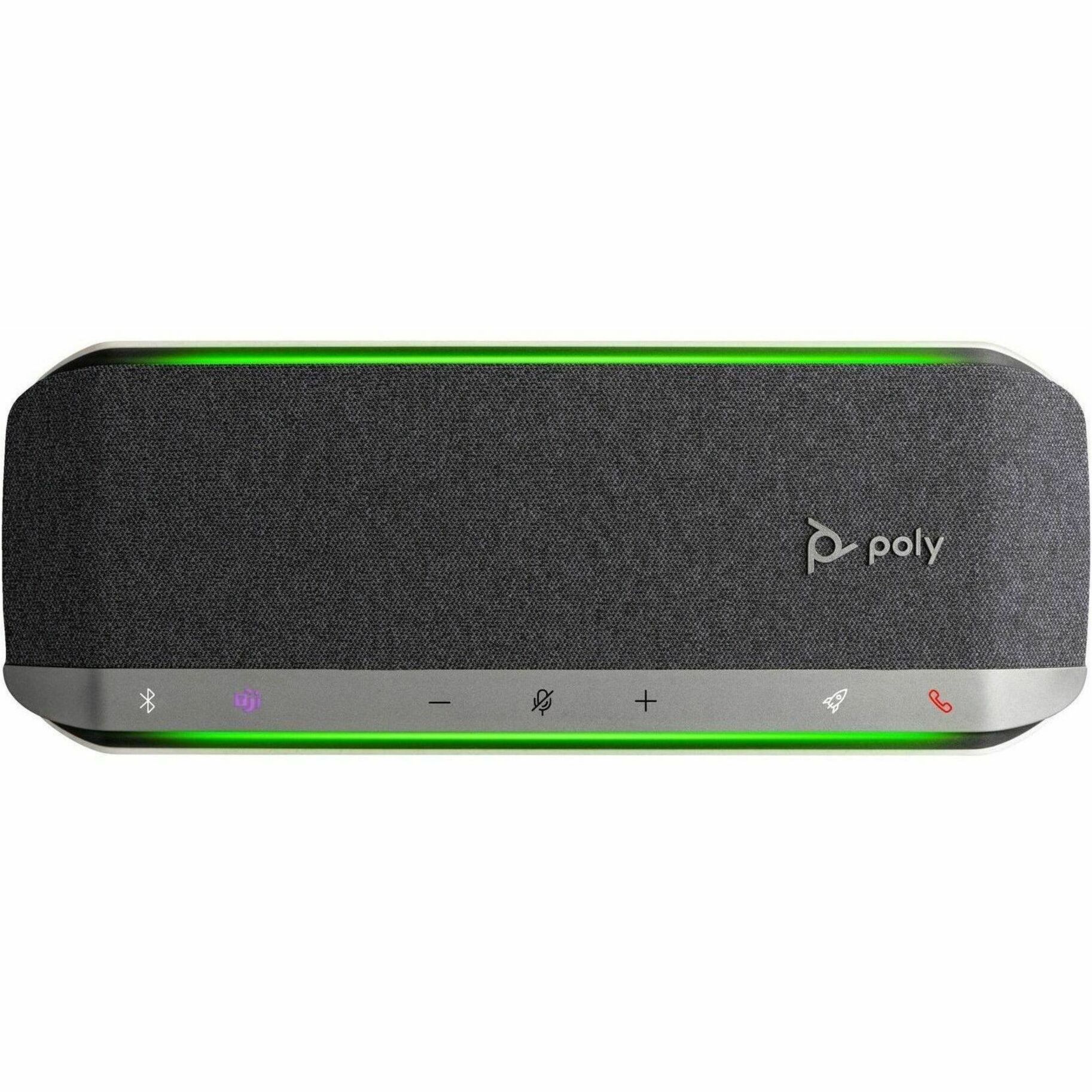 Poly Sync 40+ Speakerphone - Wired/Wireless Bluetooth - Microsoft Teams - 3 x Bi-directional Microphone(s) - 50 mm Speaker(s) - Silver — front