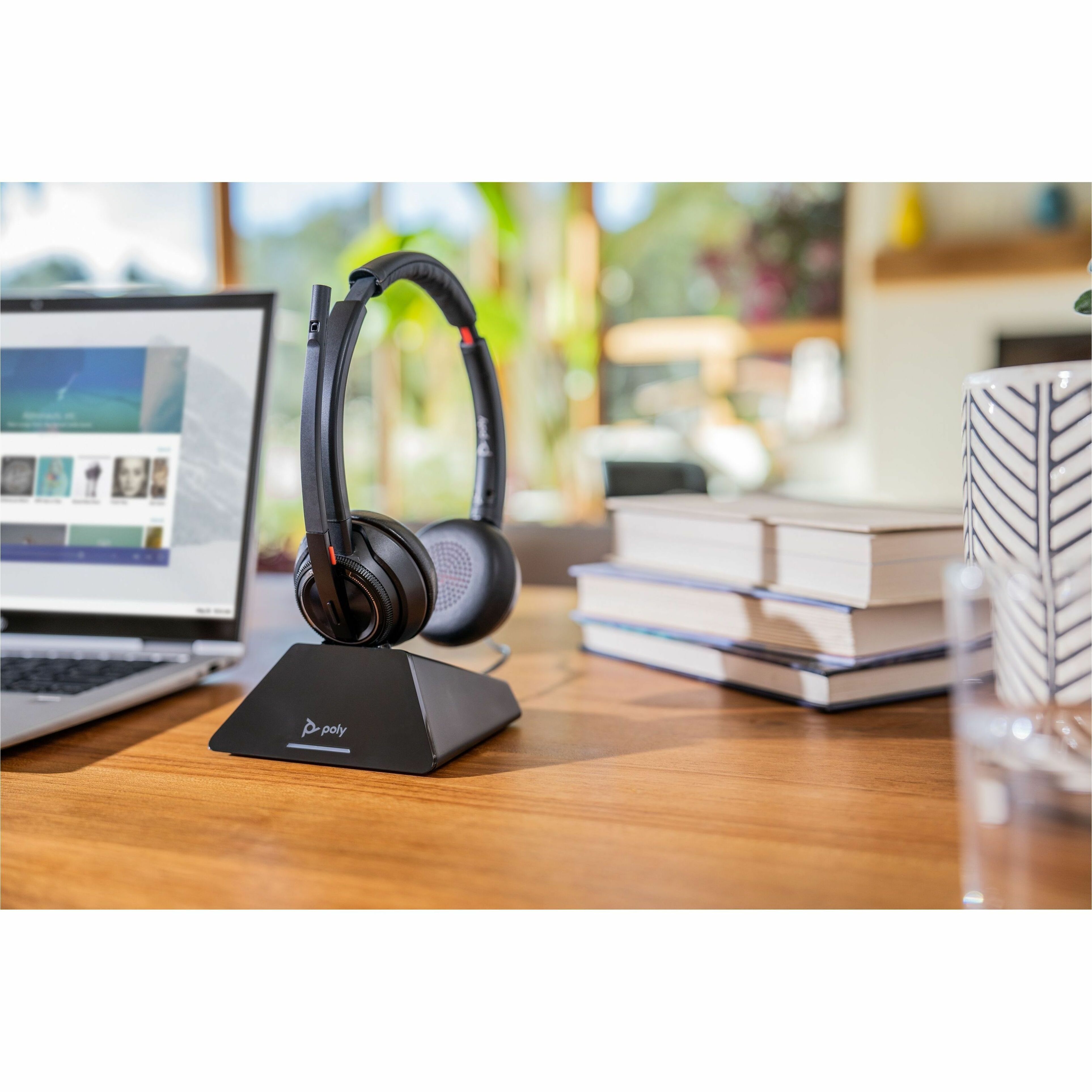 Poly Savi 8220 UC Microsoft Teams Certified DECT 1920-1930 MHz USB-A Headset - Microsoft Teams Certification - Stereo - Wireless - Bluetooth/DECT - 450 ft - 32 Ohm - 20 Hz to 20 kHz - On-ear, Over-the-head - Monaural - Supra-aural - Omni-directional, Noise Cancelling Microphone - Noise Canceling - Black — alternate image4