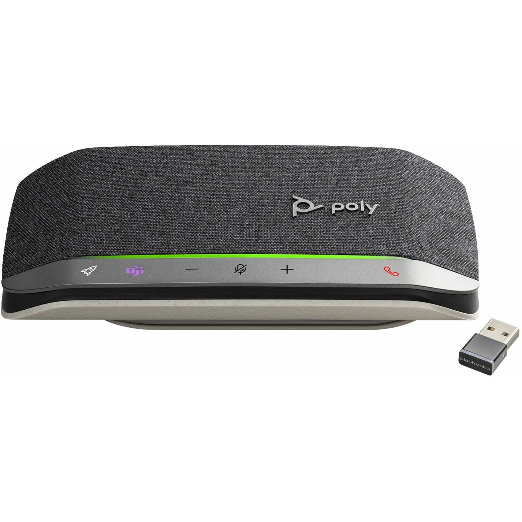 Poly Sync 20+ Microsoft Teams Certified USB-A Speakerphone - Wired/Wireless Bluetooth - Microsoft Teams - 3 x Bi-directional Microphone(s) - 40 mm Speaker(s) - Silver