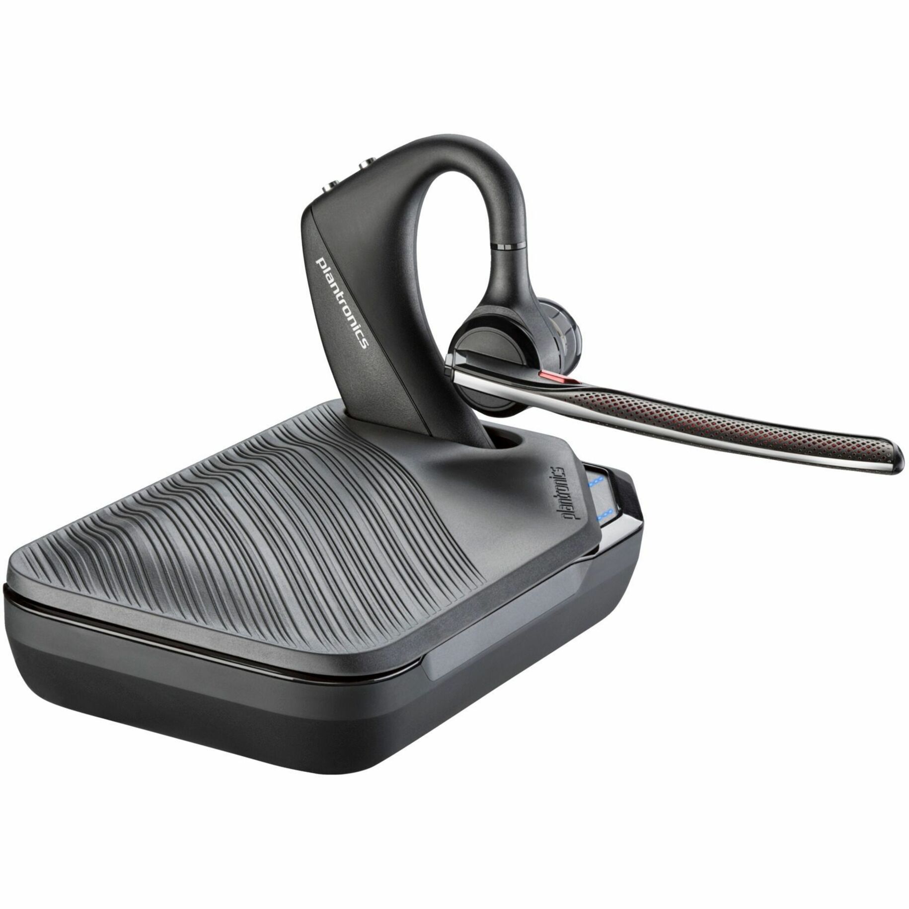 Poly Voyager 5200 UC USB-A Headset +BT600 Dongle TAA - Microsoft Teams Certification - Google Assistant, Siri - Mono - USB Type A - Wireless - Bluetooth - 98.4 ft - 32 Ohm - 100 Hz to 20 kHz - Over-the-ear, Earbud - Monaural - In-ear - Omni-directional, MEMS Technology, Noise Cancelling Microphone - Black - TAA Compliant — alternate image1