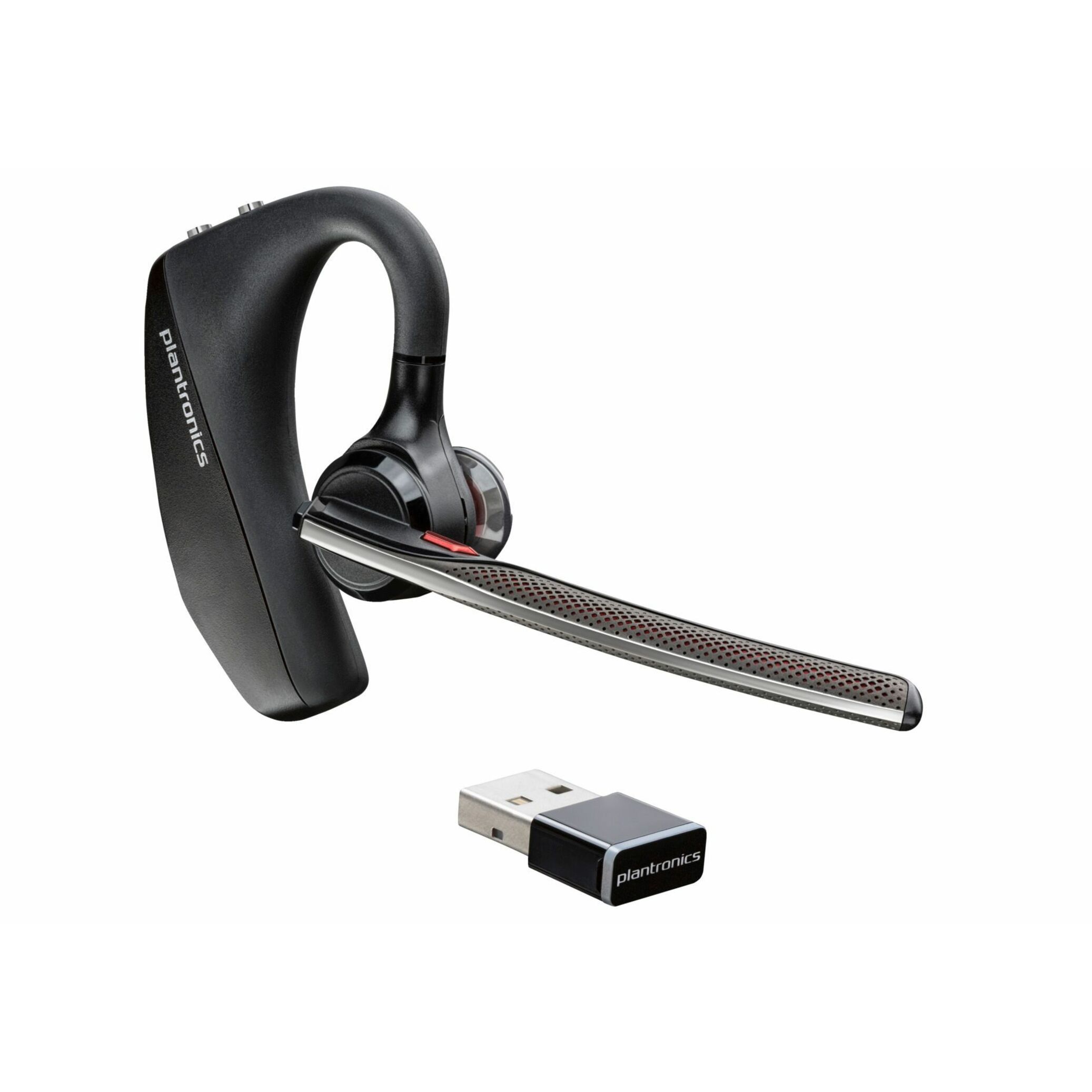 Poly Voyager 5200 UC USB-A Headset +BT600 Dongle TAA - Microsoft Teams Certification - Google Assistant, Siri - Mono - USB Type A - Wireless - Bluetooth - 98.4 ft - 32 Ohm - 100 Hz to 20 kHz - Over-the-ear, Earbud - Monaural - In-ear - Omni-directional, MEMS Technology, Noise Cancelling Microphone - Black - TAA Compliant