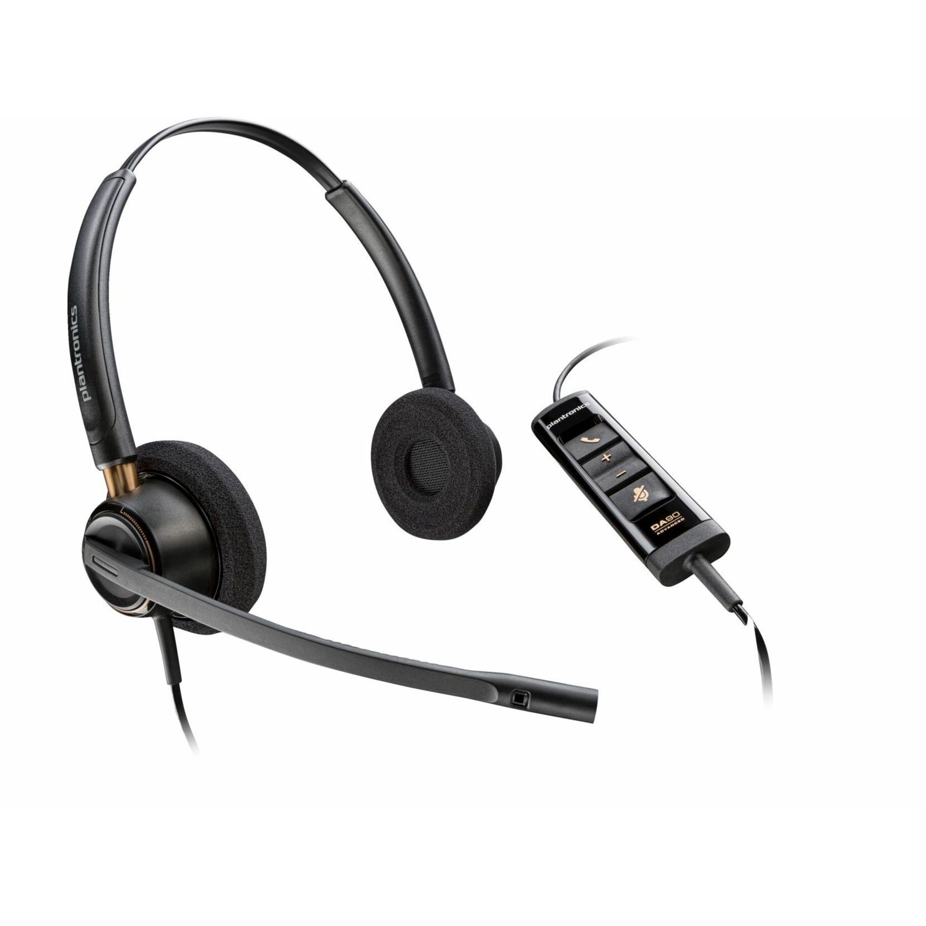 Poly EncorePro 525 USB-A Stereo Headset - Microsoft Teams Certification - Stereo - USB Type A - Wired - Over-the-head, On-ear - Binaural - Supra-aural - 6.84 ft Cable - Noise Cancelling, Omni-directional Microphone - Noise Canceling - Black