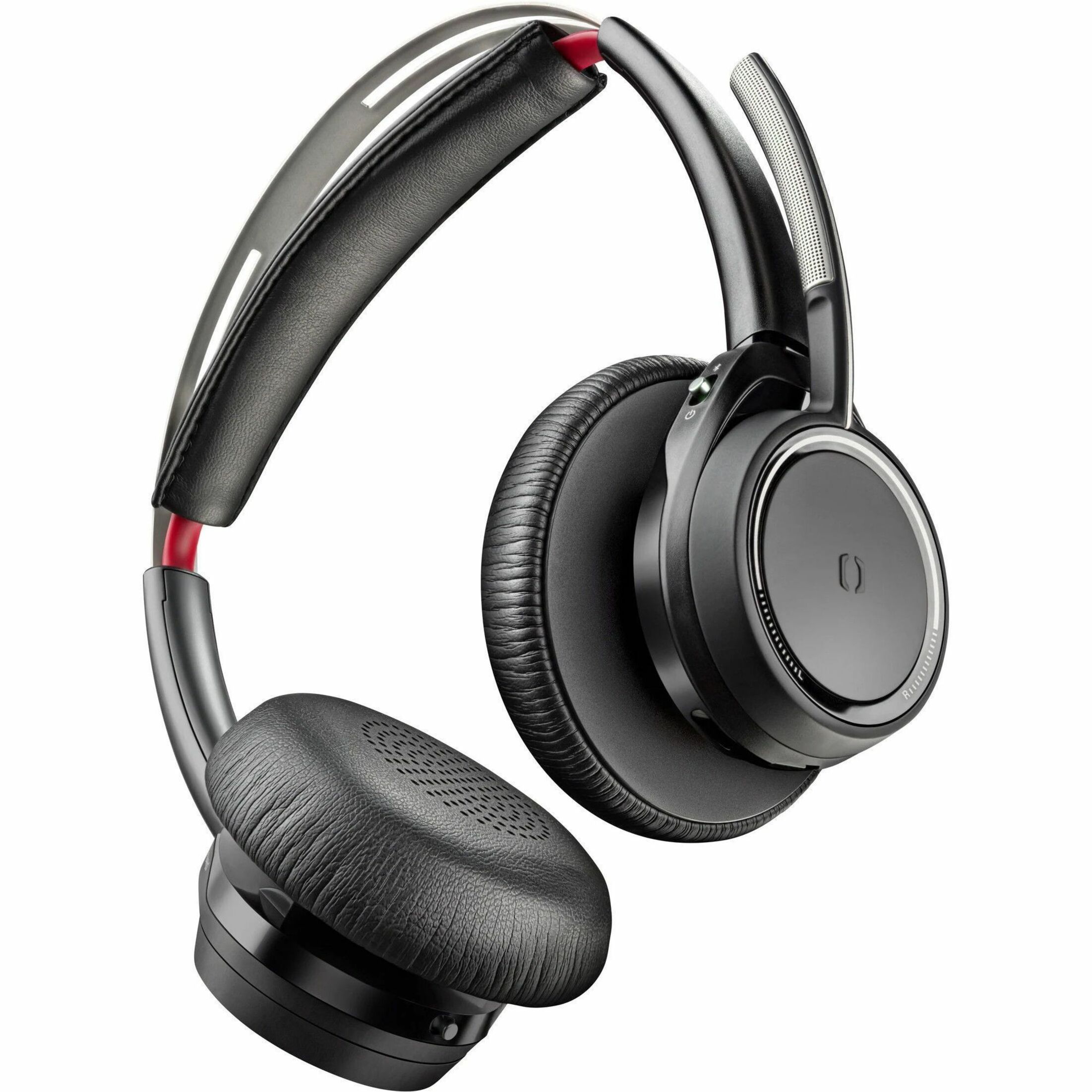 Poly Voyager Focus B825 USB-A Headset + Charging Stand - Siri, Google Assistant - Stereo - USB Type A - Wireless - Bluetooth - 98.4 ft - 20 Hz to 20 kHz - On-ear, Over-the-head - Binaural - Supra-aural - Electret Condenser, MEMS Technology Microphone - Black — bottom