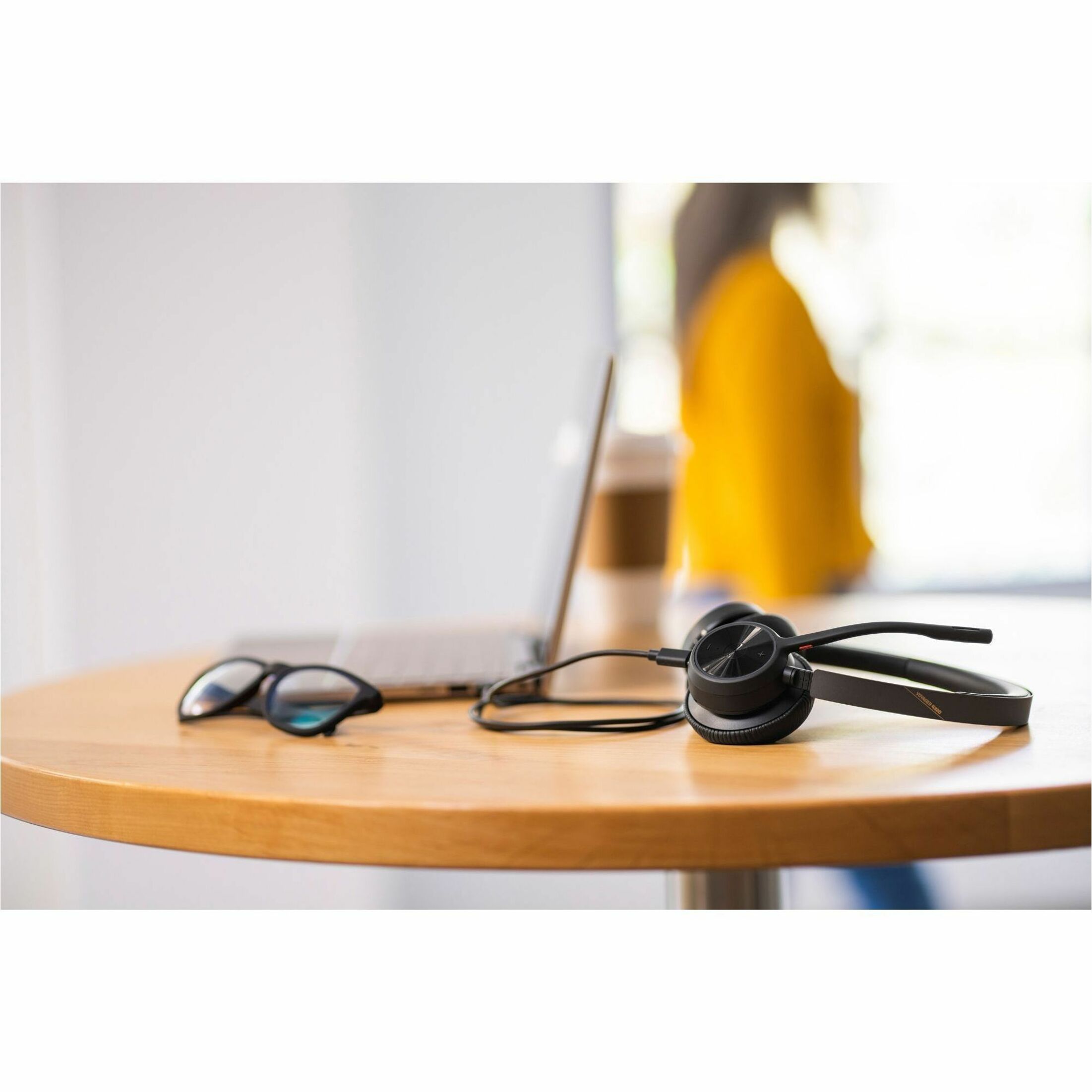 Poly Voyager 4320-M Microsoft Teams Certified Headset + BT700 Dongle + Charging Stand - Microsoft Teams Certification - Google Assistant, Siri - Stereo - USB Type C - Wired/Wireless - Bluetooth - 298.6 ft - 20 Hz to 20 kHz - On-ear, Over-the-head - Binaural - Supra-aural - 4.92 ft Cable - MEMS Technology, Electret Condenser Microphone - Noise Canceling - Black — alternate image3