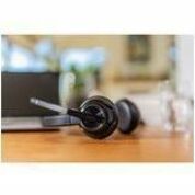 Poly Savi 8220 UC DECT 1920-1930 MHz USB-A Headset - Stereo - Wireless - Bluetooth/DECT - 450 ft - 32 Ohm - 20 Hz to 20 kHz - On-ear, Over-the-head - Binaural - Supra-aural - Omni-directional, Noise Cancelling Microphone - Noise Canceling - Black — alternate image2