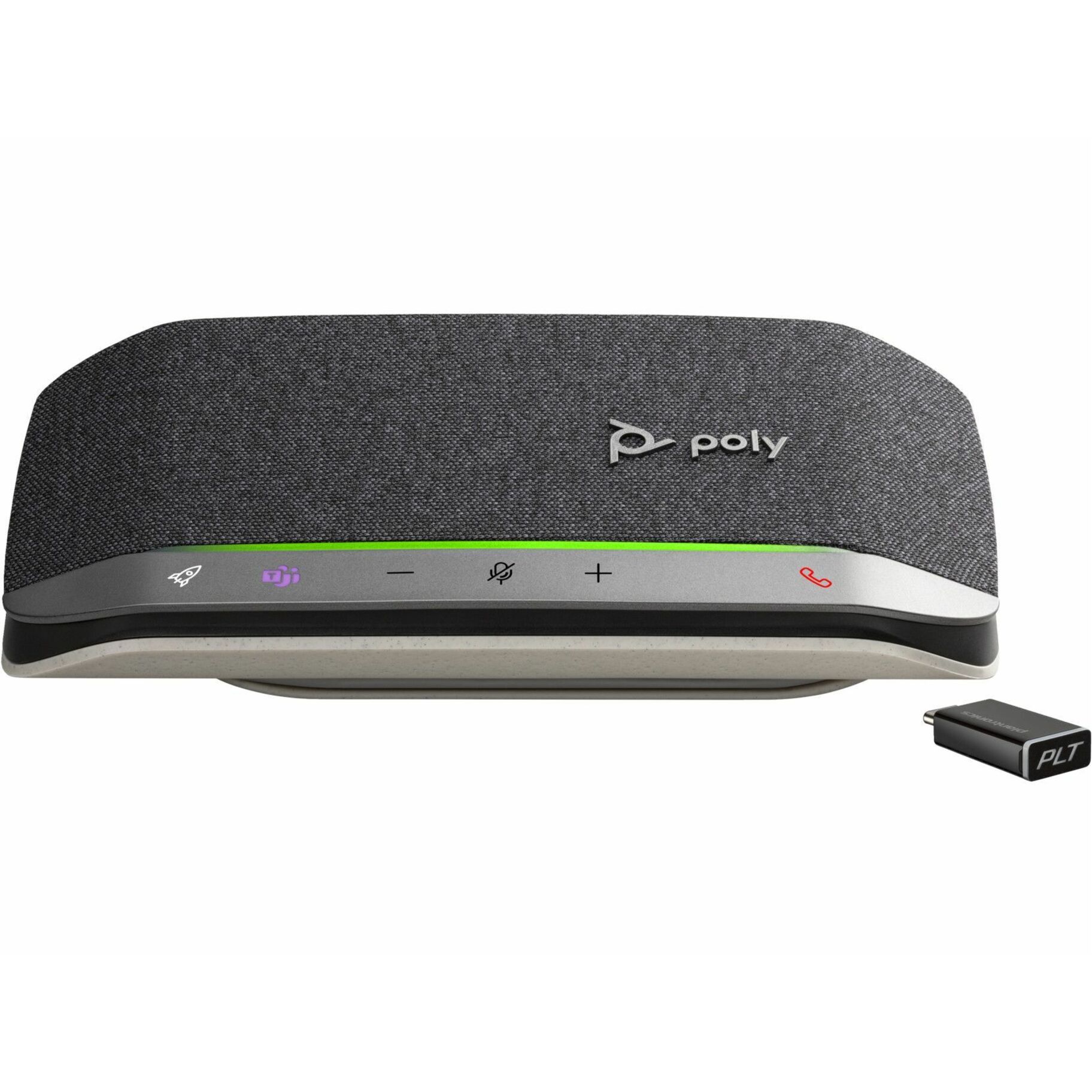 Poly Sync 20+ Microsoft Teams Certified USB-C Speakerphone - Wired/Wireless Bluetooth - Microsoft Teams - 3 x Bi-directional Microphone(s) - 40 mm Speaker(s) - Silver