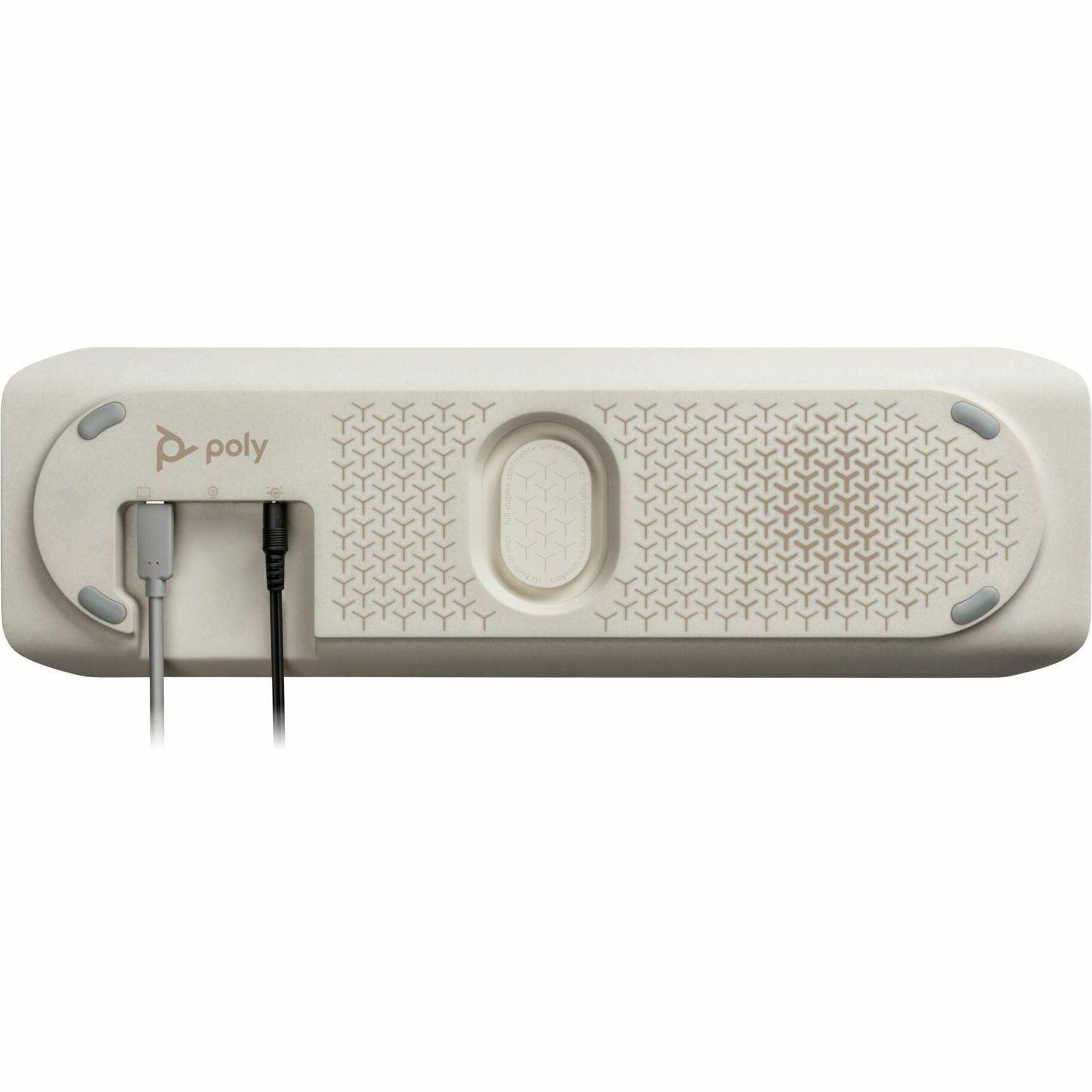 Poly Sync 60 Speakerphone - Wired/Wireless Bluetooth - 6 x Bi-directional Microphone(s) - 50 mm Speaker(s) - Silver — bottommaximum