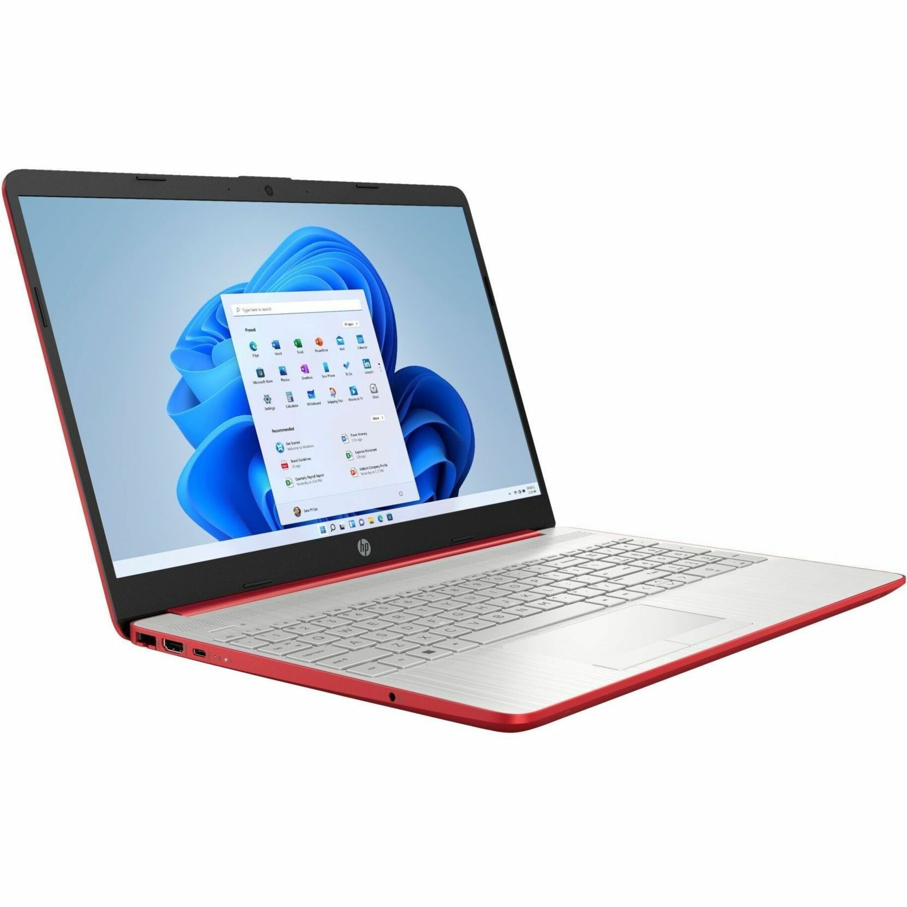 HP 15.6" Notebook - HD - 1366 x 768 - (Intel Core i3 11th Gen i3-1115G4 Dual-core (2 Core) - 8 GB Total RAM - 256 GB SSD - Scarlet Red - Intel Chip - 1366 x 768 - Windows 11 Home Single Language - Intel UHD Graphics - BrightView - Front Camera/Webcam - 9.50 Hours Battery Run Time - IEEE 802.11ac Wireless LAN Standard — alternate image1