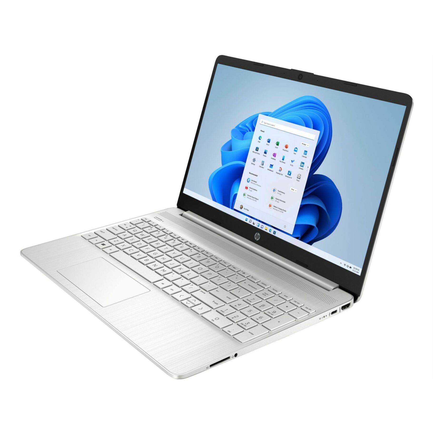 HP 15.6" Notebook - HD - 1366 x 768 - (Intel Core i7 12th Gen i7-1255U Deca-core (10 Core) - 8 GB Total RAM - 512 GB SSD - Natural Silver - Intel Chip - 1366 x 768 - Windows 11 Home Single Language - Intel Iris Xe Graphics - BrightView - Front Camera/Webcam - 10.75 Hours Battery Run Time - IEEE 802.11ac Wireless LAN Standard
