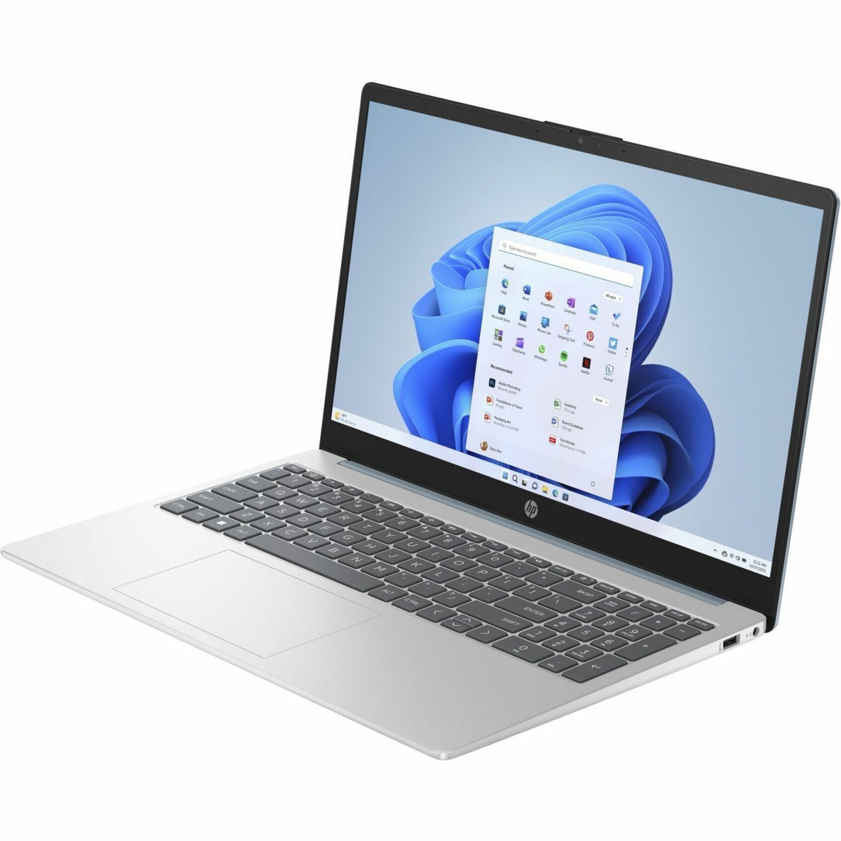 HP 15.6" Notebook - Full HD - 1920 x 1080 - (AMD Ryzen 5 7520U Quad-core (4 Core) - 8 GB Total RAM - 8 GB On-board Memory - 512 GB SSD - Moonlight Blue, Natural Silver - AMD Chip - 1920 x 1080 - Windows 11 Home Single Language - AMD Radeon Graphics - Front Camera/Webcam - 11.50 Hours Battery Run Time - IEEE 802.11ax Wireless LAN Standard