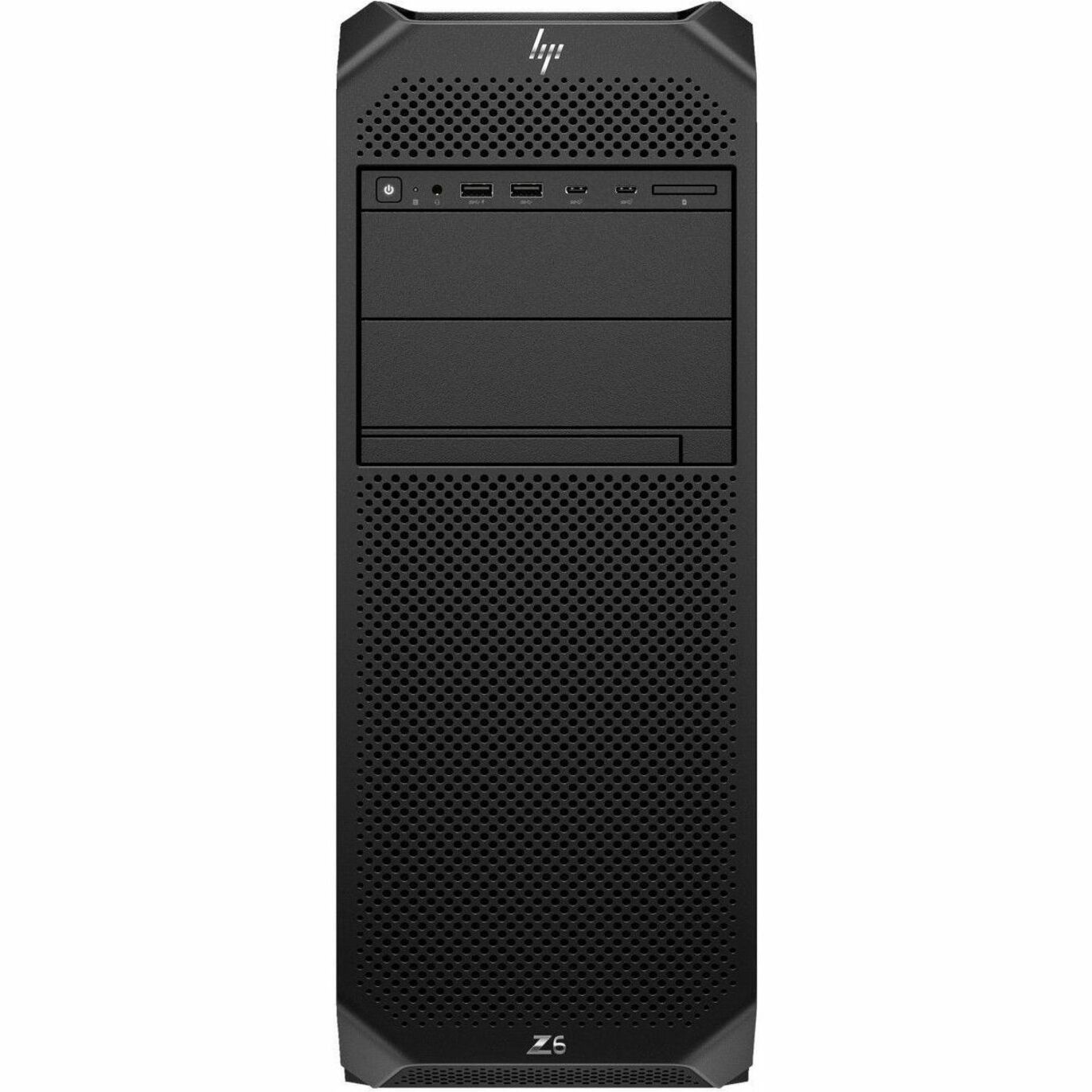 HP Z6 G5 Workstation - 1 Xeon w5-3435X - vPro Technology - 16 GB - 512 GB SSD - Tower - Black - Smart Buy - Intel W790 Chip - Windows 11 Pro - Serial ATA/600 Controller - 0, 1, 5, 10 RAID Levels - French Keyboard - Gigabit Ethernet — front