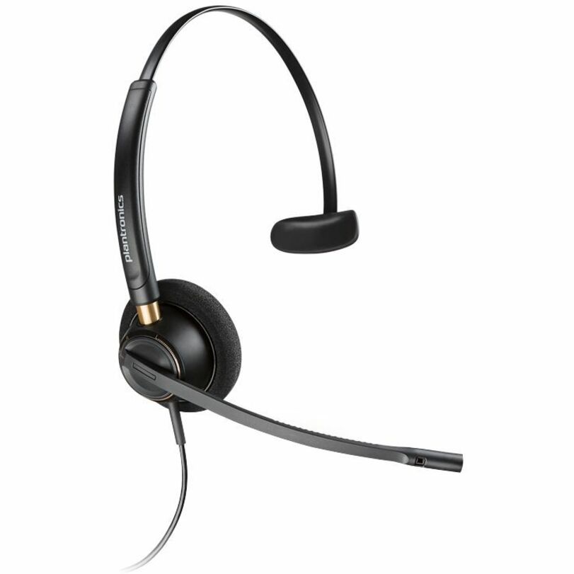 Poly EncorePro HW510 Quick Disconnect Headset - Mono - Mini-phone (3.5mm) - Wired - 20 Hz to 16 kHz - On-ear - Monaural - Ear-cup - 2.58 ft Cable - Omni-directional, Noise Cancelling Microphone - Black
