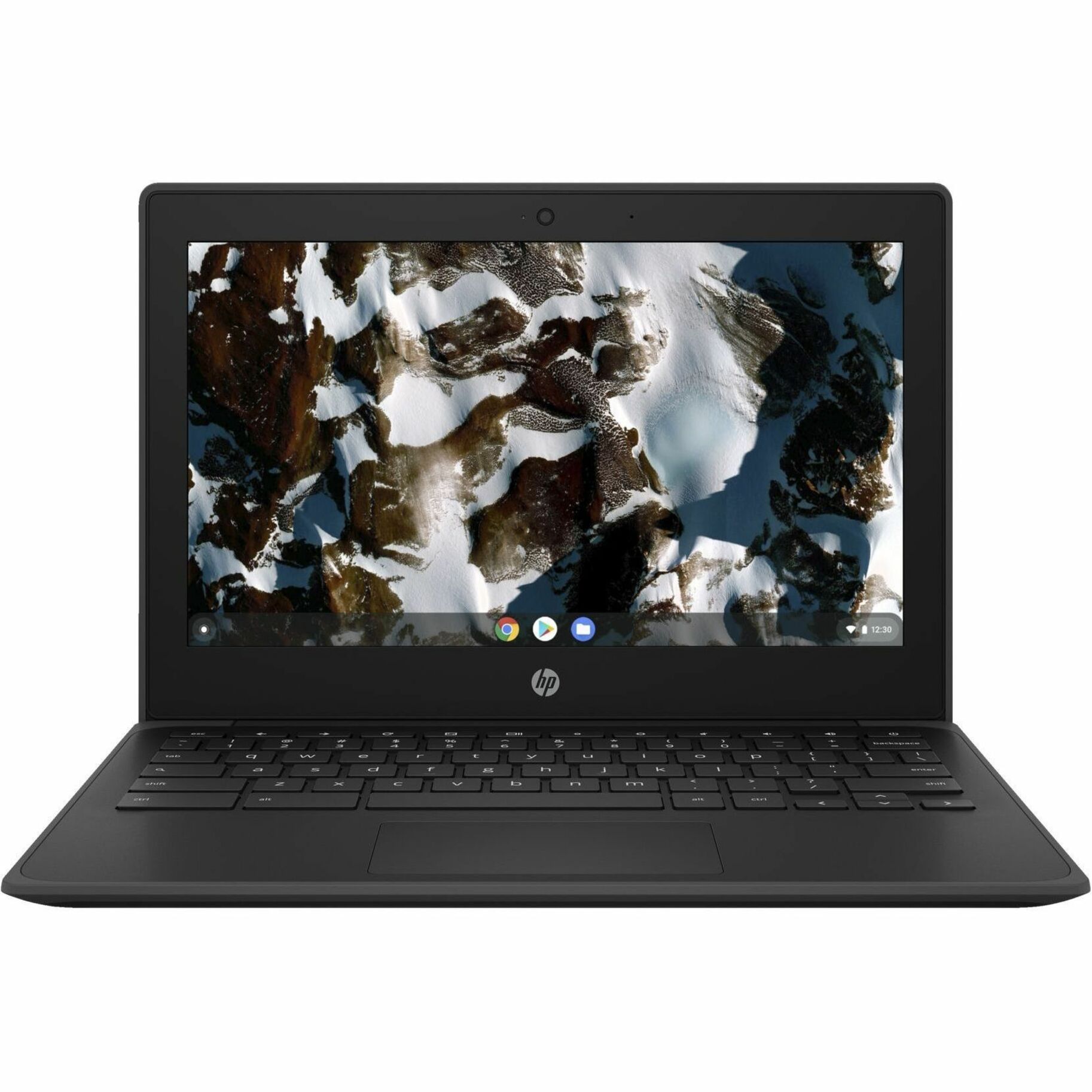 HP Chromebook 11 G9 EE 11.6" Chromebook - HD - Intel Celeron N5100 - 8 GB - 64 GB Flash Memory - Jack Black - Intel Chip - 1366 x 768 - ChromeOS - Intel UHD Graphics - Front Camera/Webcam - IEEE 802.11ax Wireless LAN Standard — front